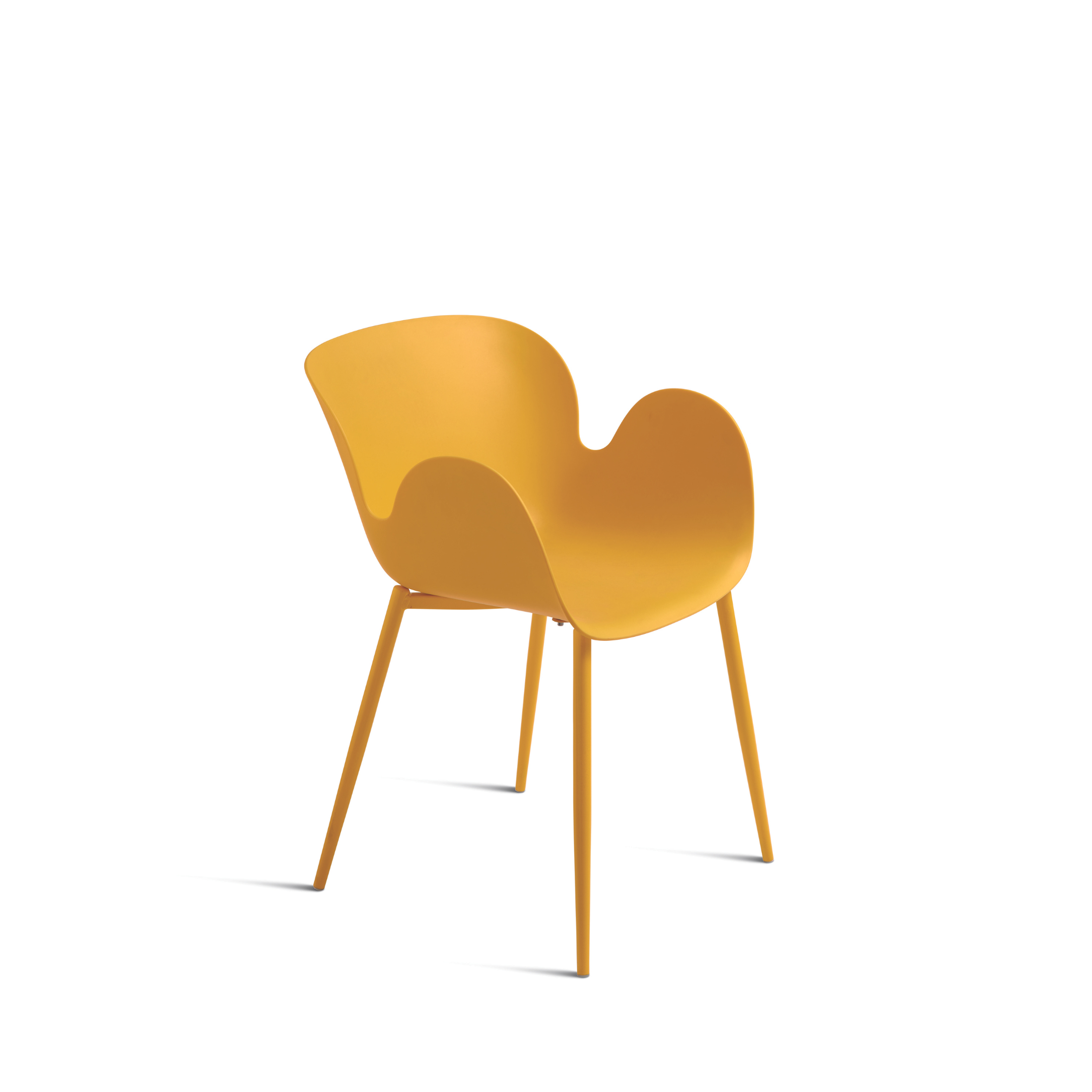 Chaise moderne en polypropylène "Fluo" avec structure en métal peint 53x56 h80 cm