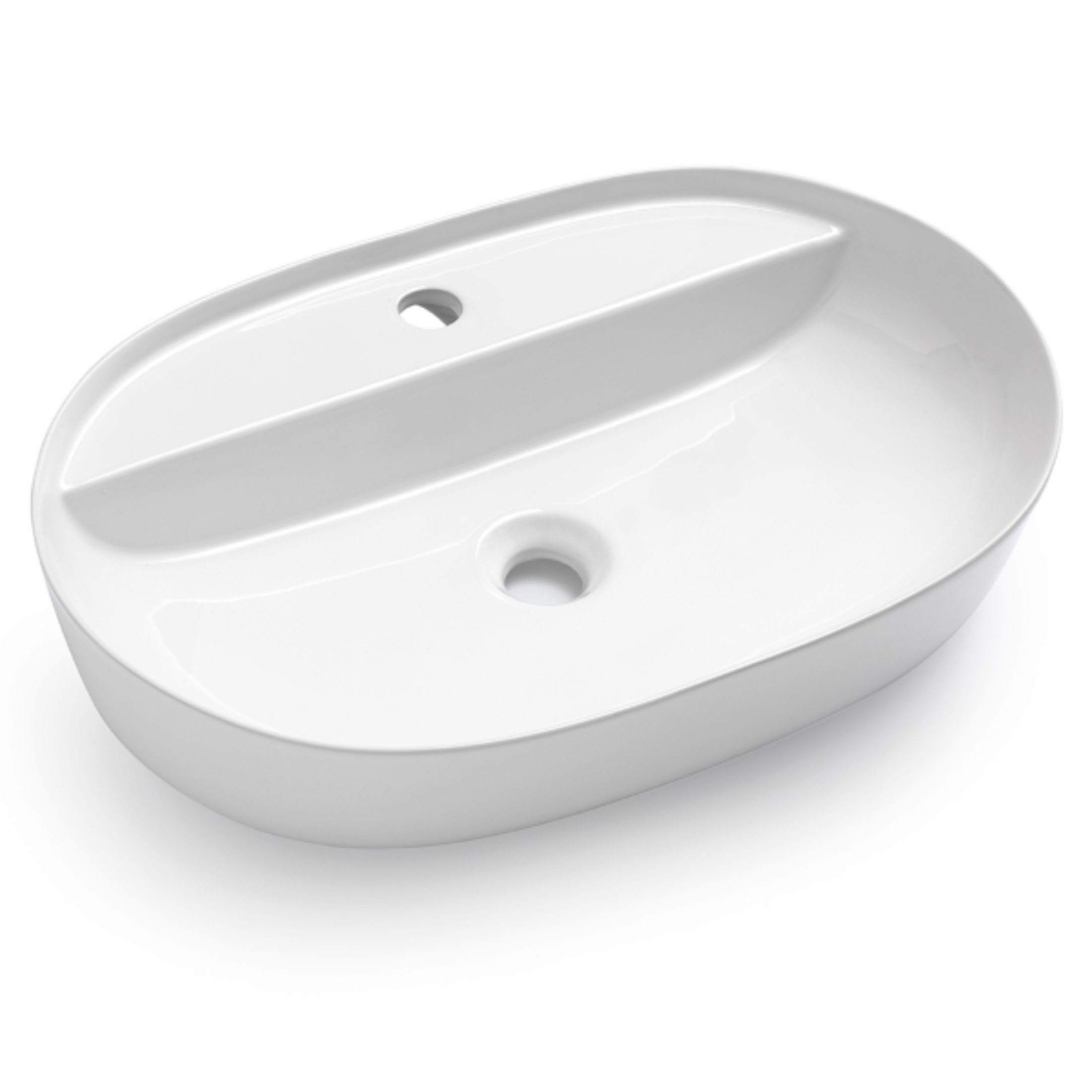 Mobile da bagno sospeso già assemblato "Alaia" 2 cassetti specchio led lavabo e colonna