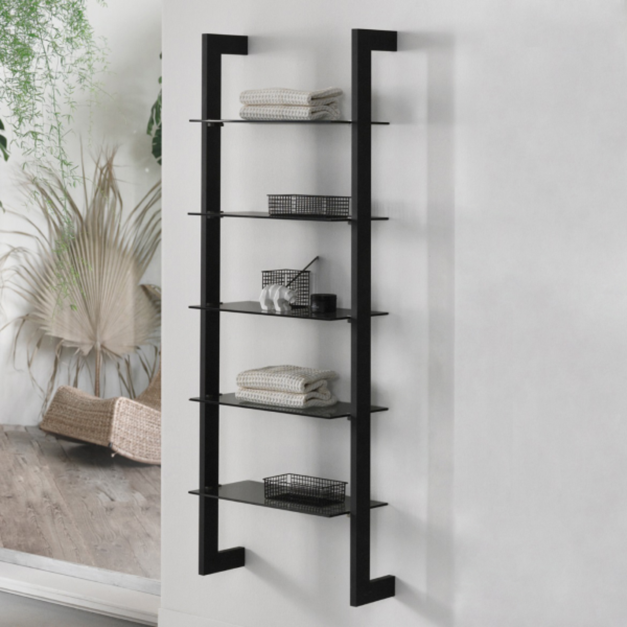 Meuble de salle de bain suspendu "Mixi A" 2 tiroirs lavabo miroir Escabeau supérieur