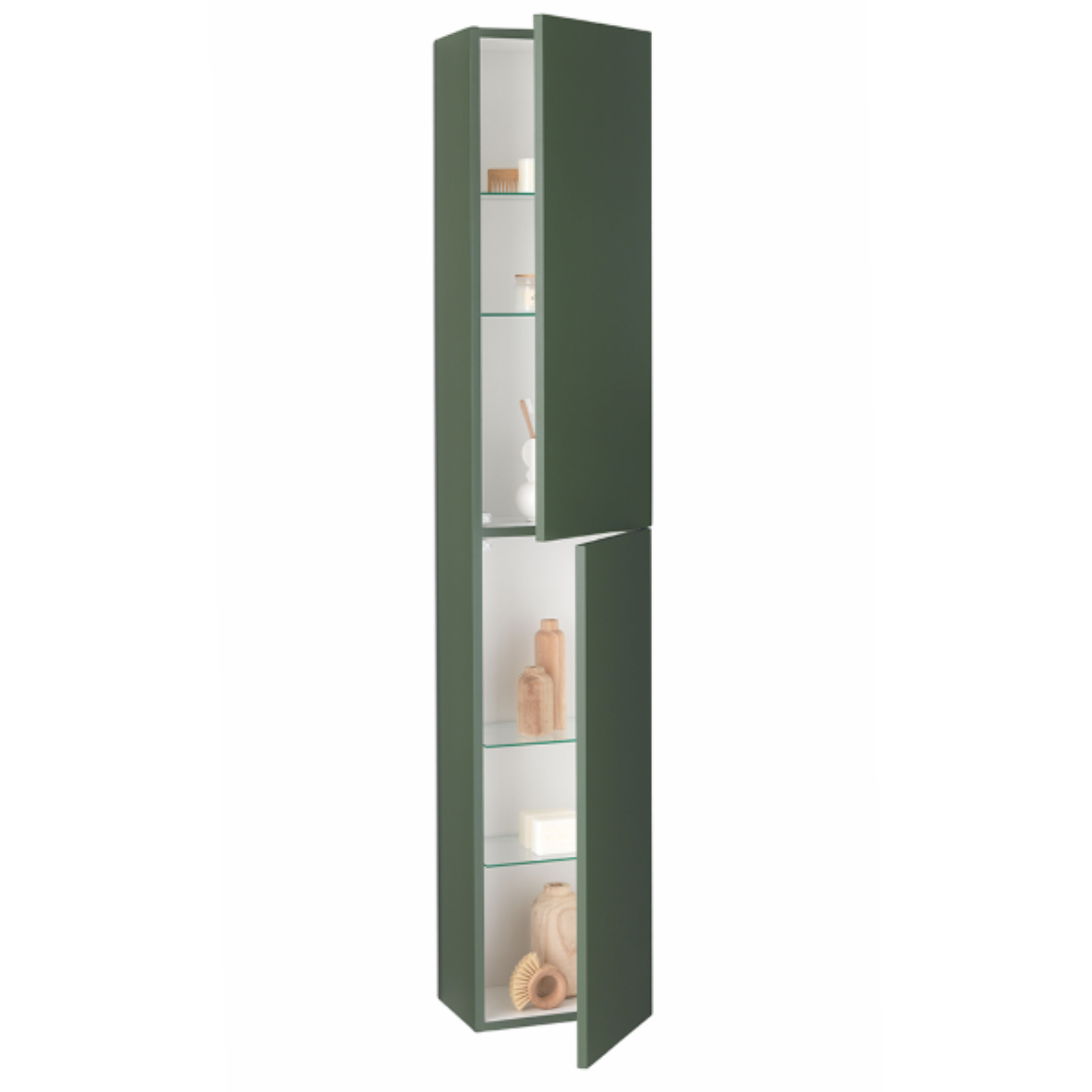 Meuble de salle de bain suspendu déjà assemblé "Mixi b" 2 tiroirs, miroir led, vasque et colonne