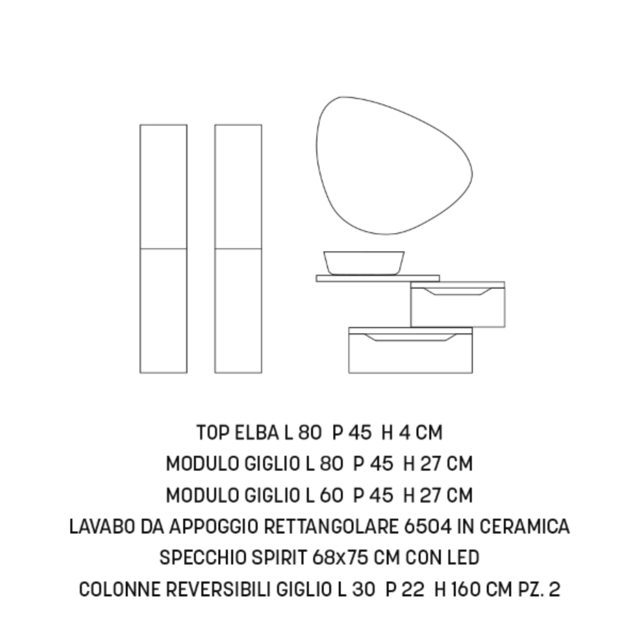 Meuble de salle de bain suspendu "Mixi c" 2 tiroirs 2 colonnes vasque à poser miroir LED