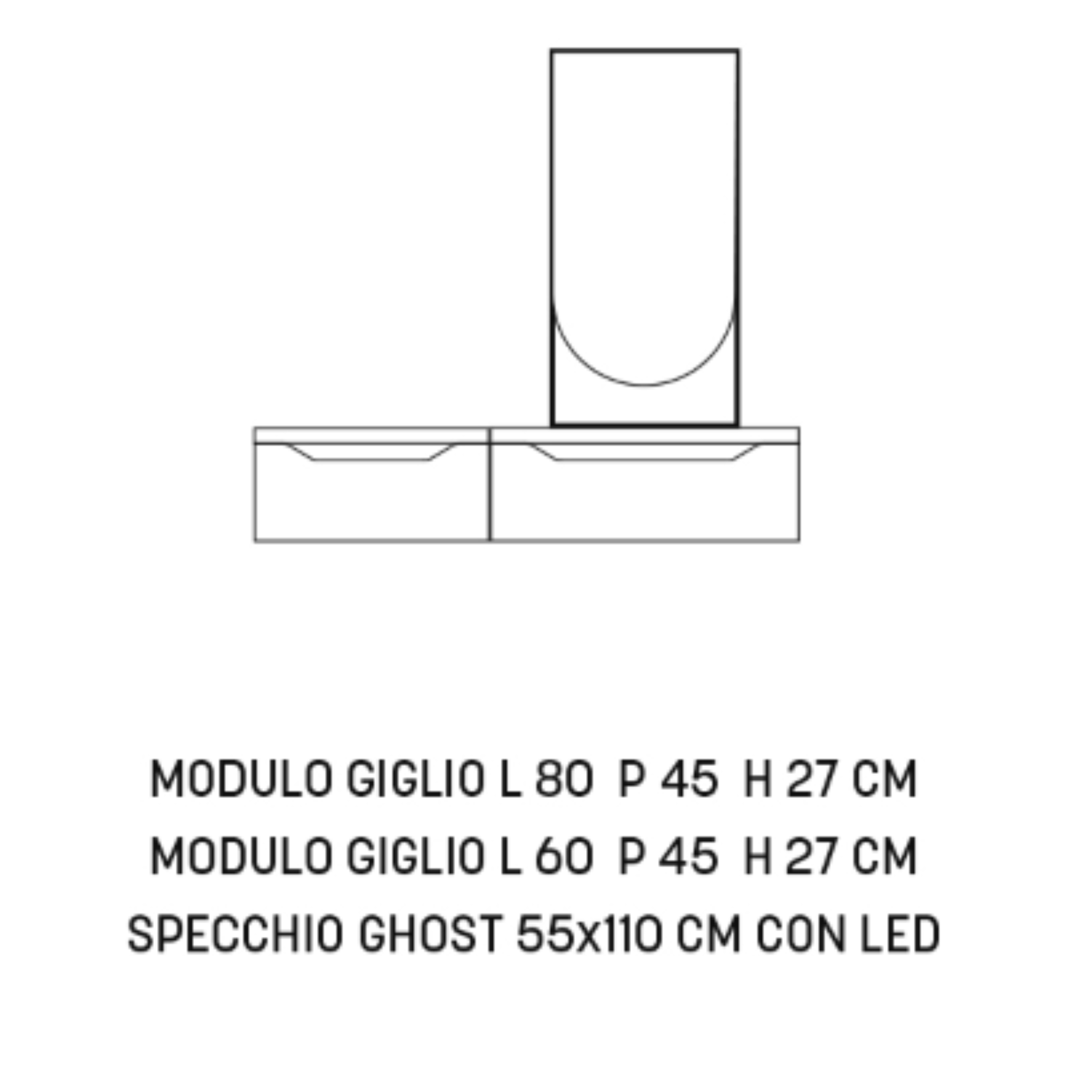 Meuble de salle de bain suspendu moderne "Mixi d" avec 2 tiroirs miroir LED