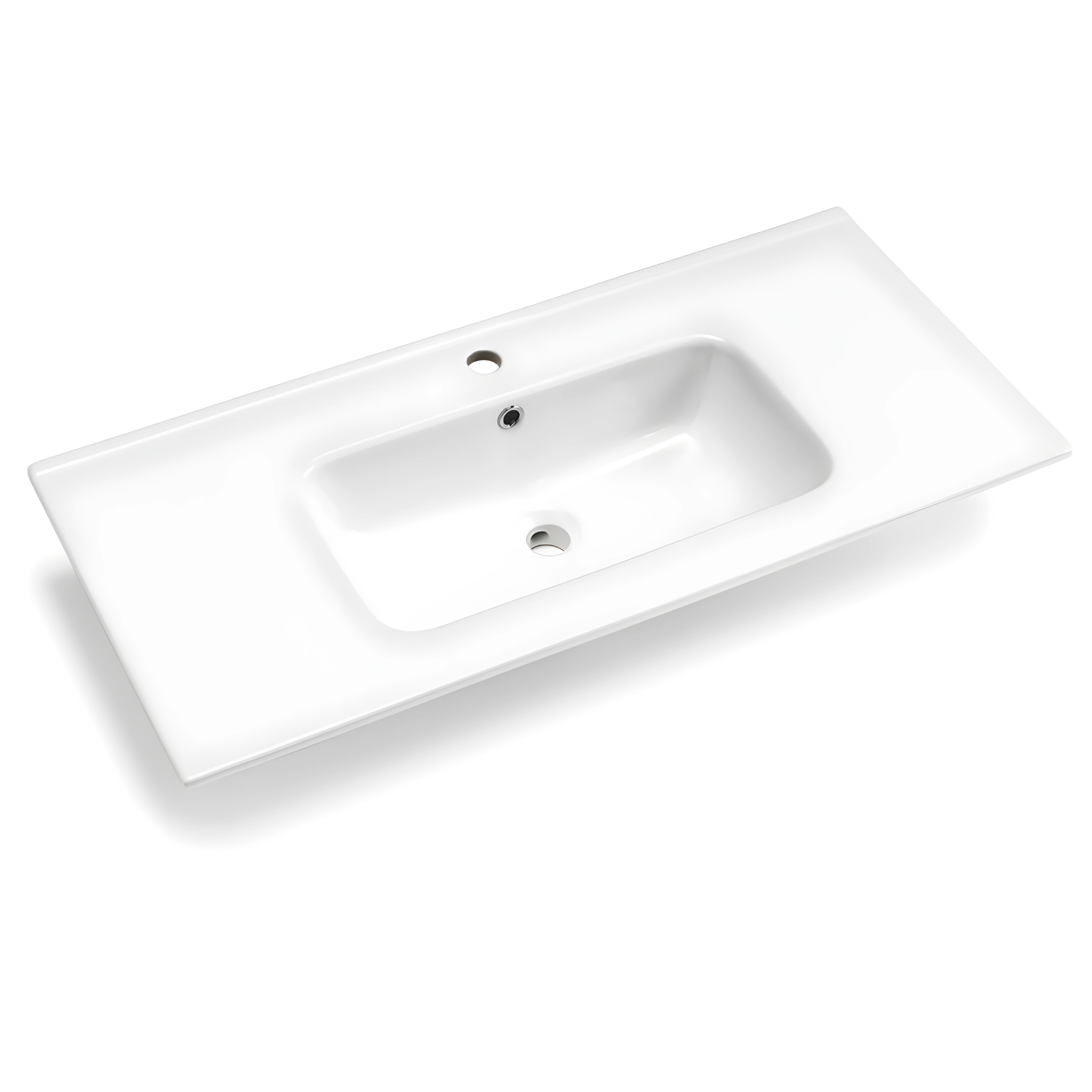 Mobile da bagno sospeso moderno "Sierra80" con 2 cassetti lavabo e specchio Led