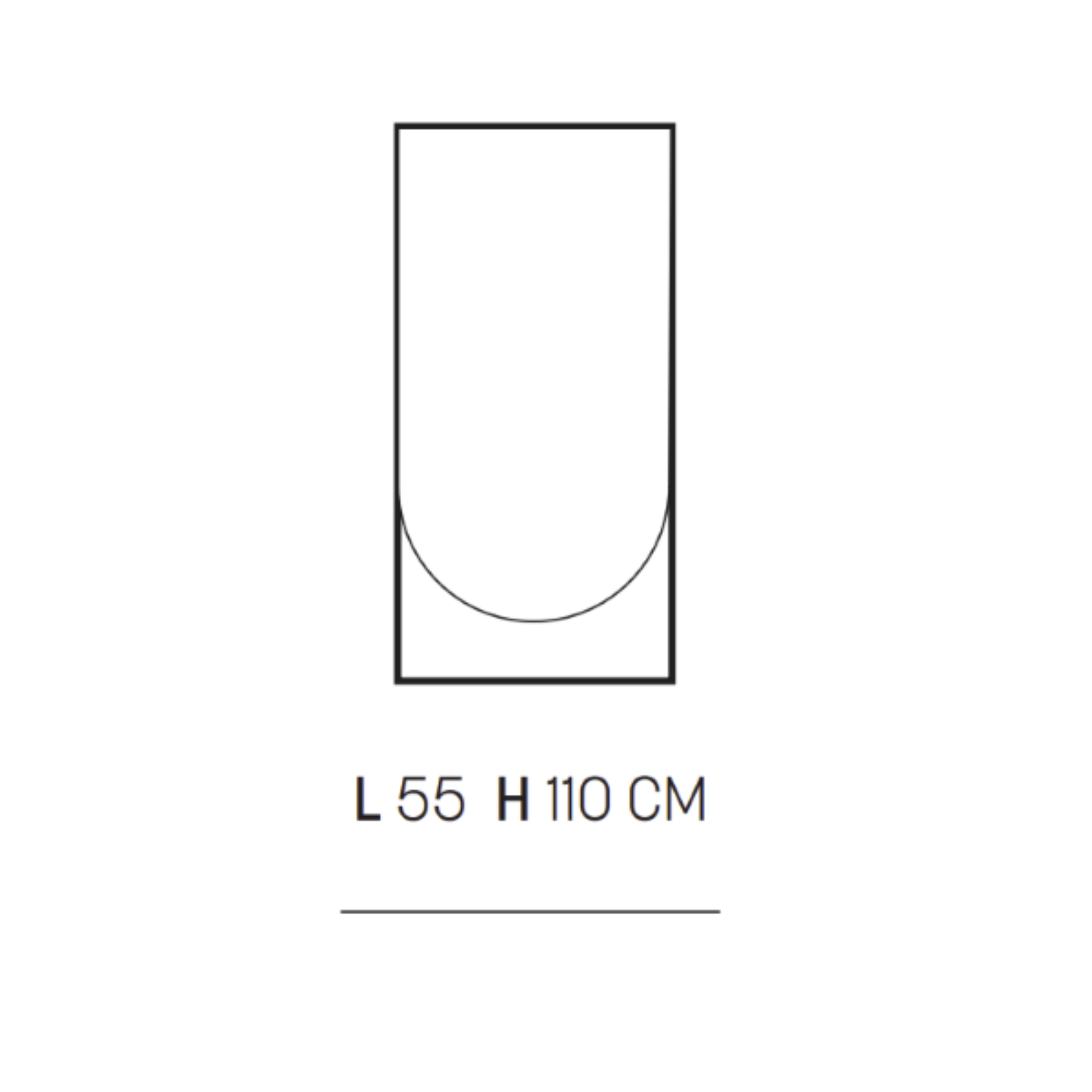 Mobile da bagno sospeso "Atrium" moderno 2 cassetti specchio luce Led