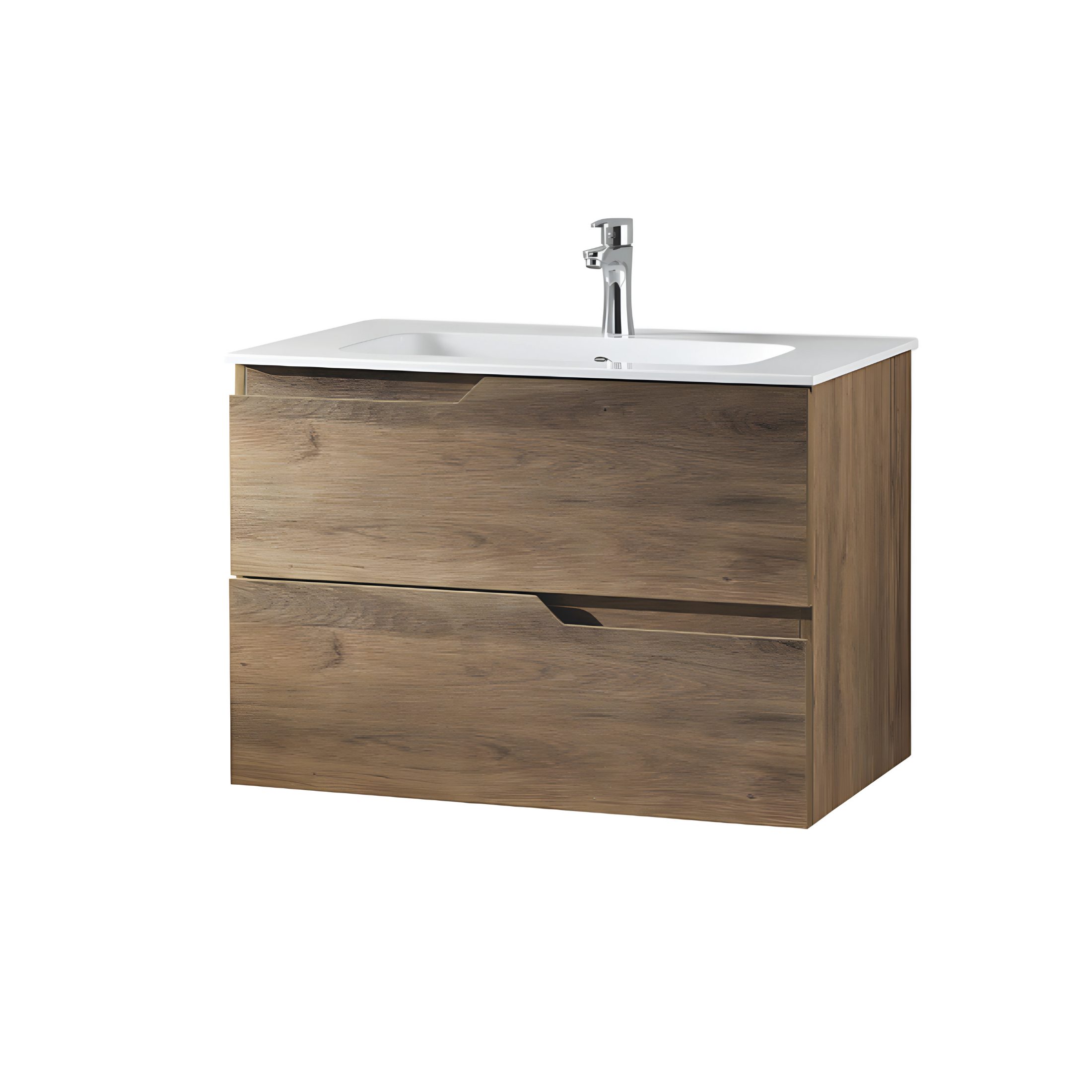 Meuble de salle de bain suspendu "Bora 80" lavabo miroir LED moderne 2 tiroirs