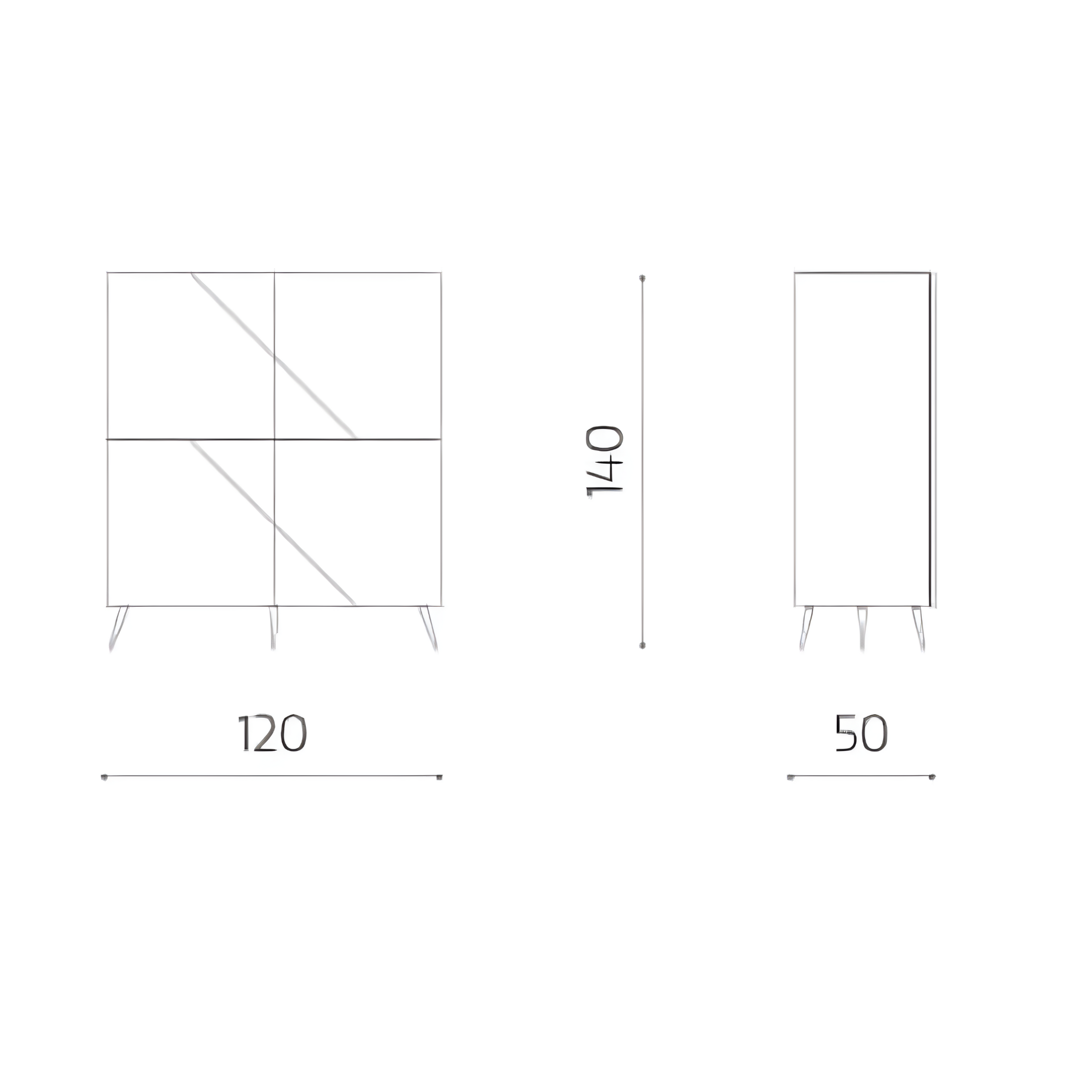 Madia 4 ante con specchio "Mirrors" già assemblata cm 120x50 h140