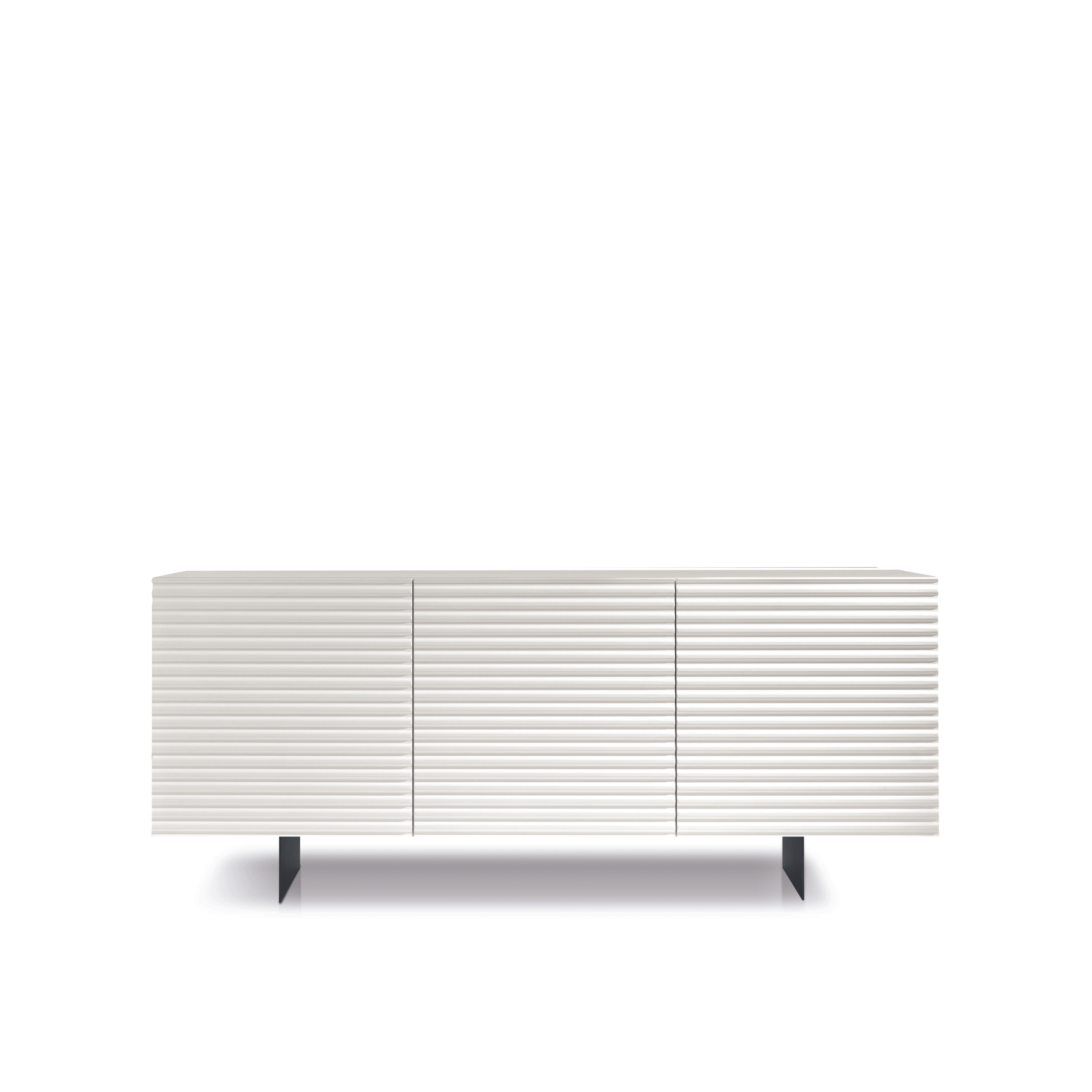 Buffet moderne à 3 portes déjà montées "Arisa1" en bois laqué 180x50 h80 cm