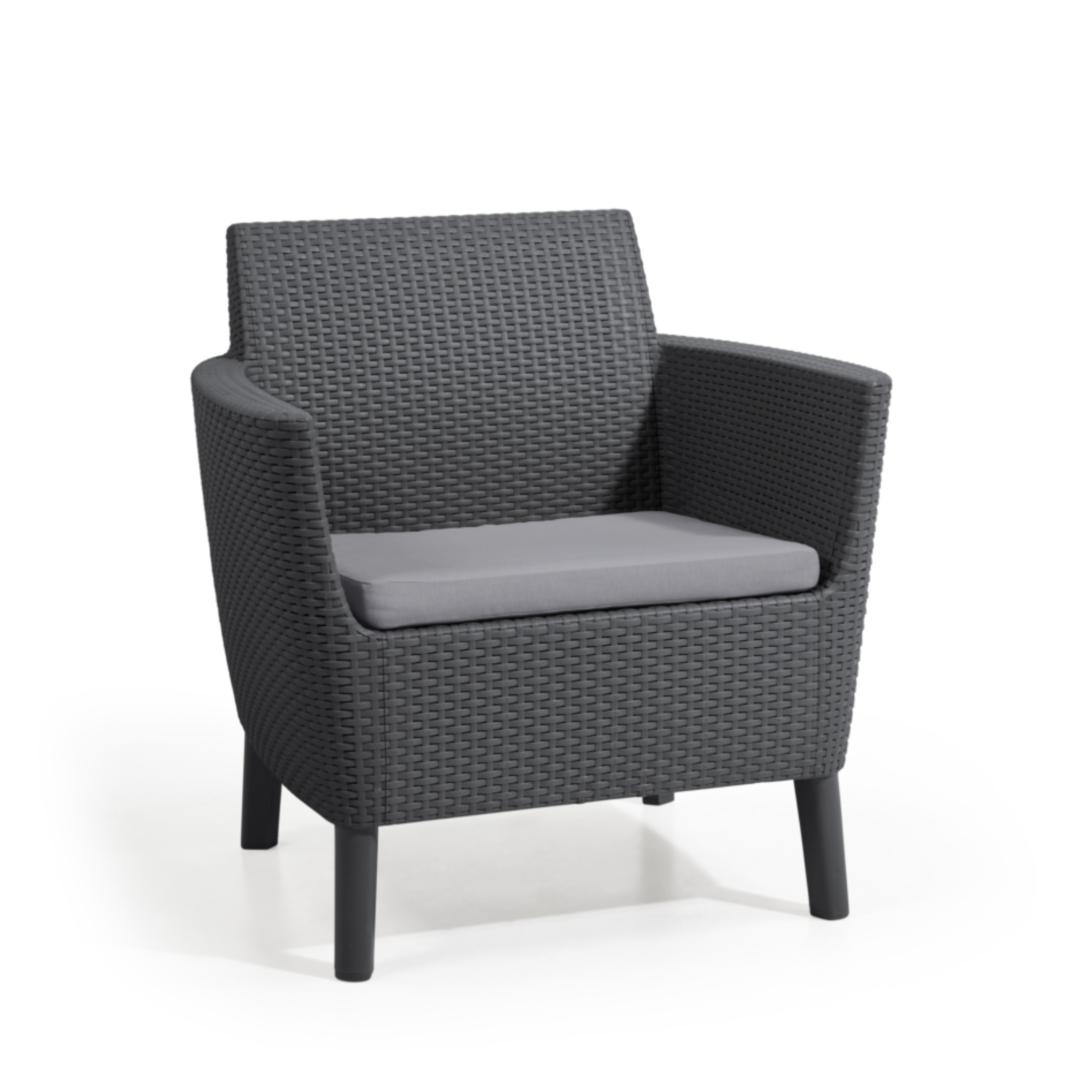 Salottino in resina da esterno "Salemo Balcony" 2 poltrone + tavolino contenitore