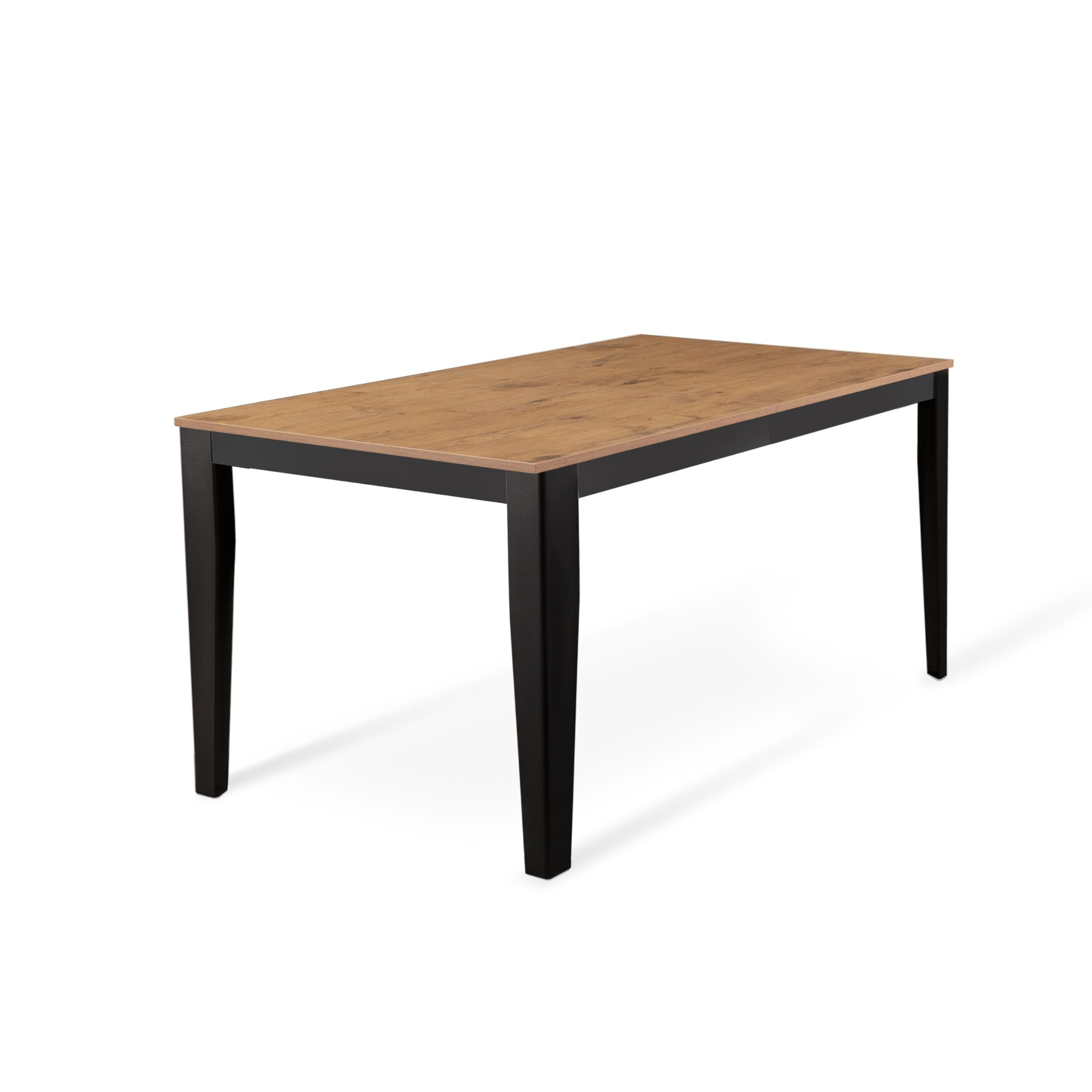Table extensible "Big" plateau mélaminé pieds métal 130/290x80 cm 76h