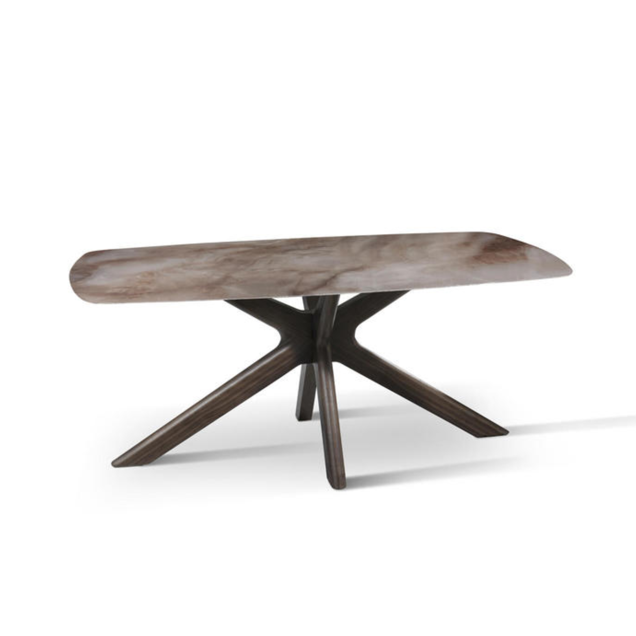 Tavolo moderno in ceramica "Item" fisso da soggiorno effetto marmo