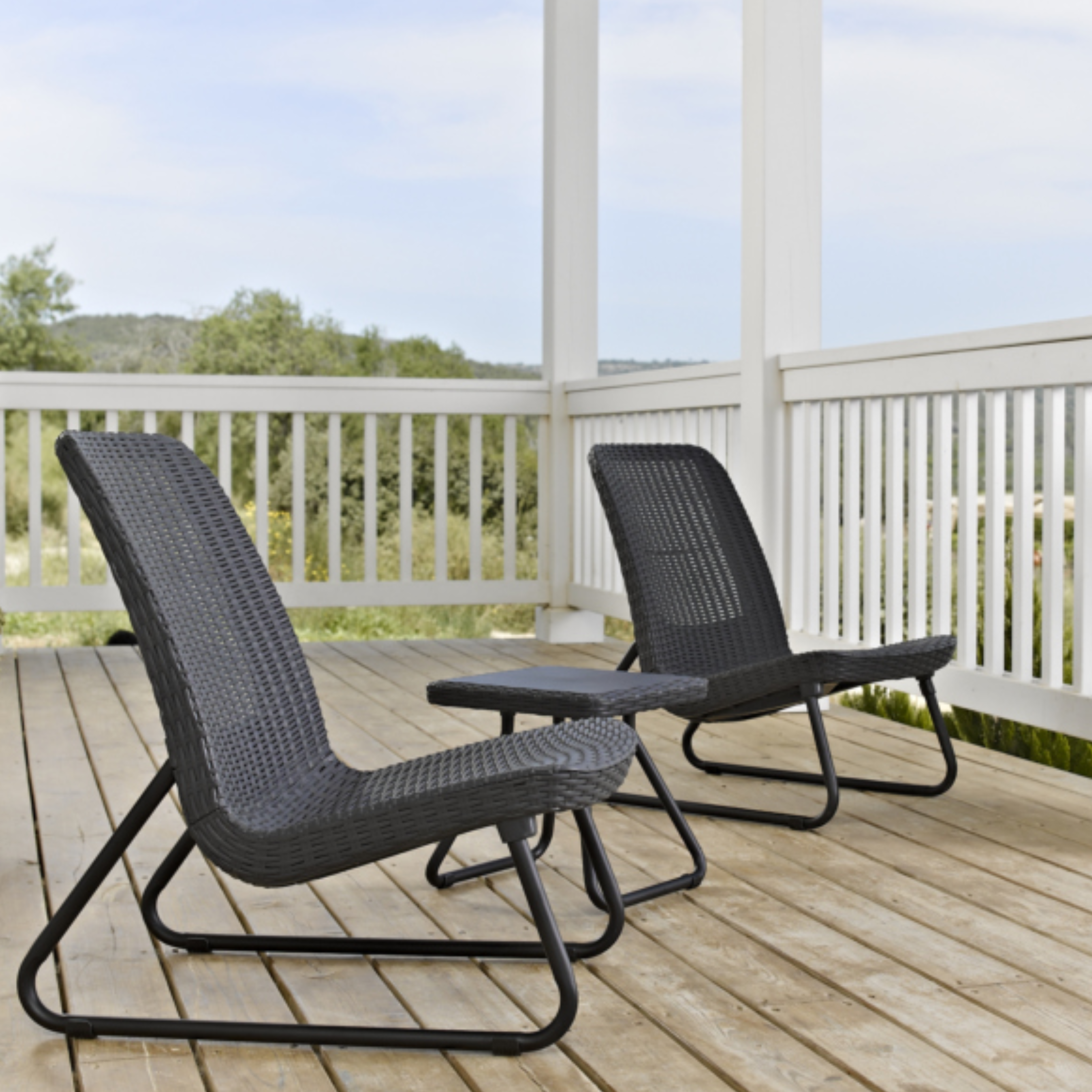 Ensemble d'extérieur en résine "Rio Balcony" 2 fauteuils + 1 table moderne