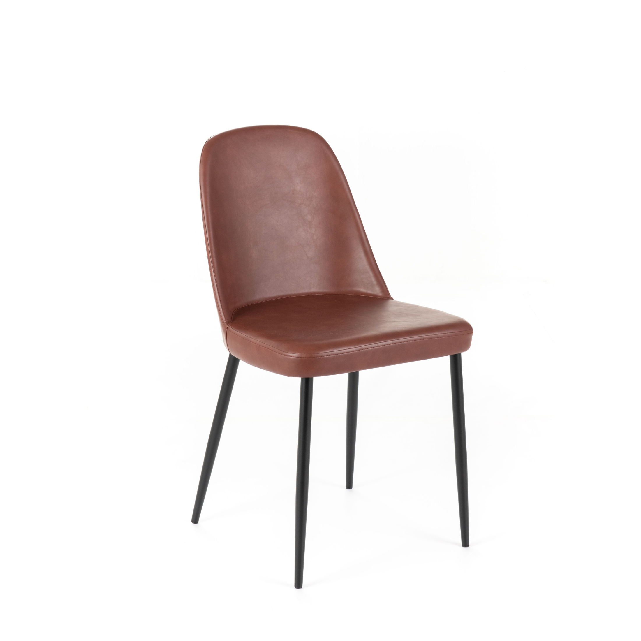 Set sedie moderne da pranzo "Tamara" imbottite in similpelle soft touch