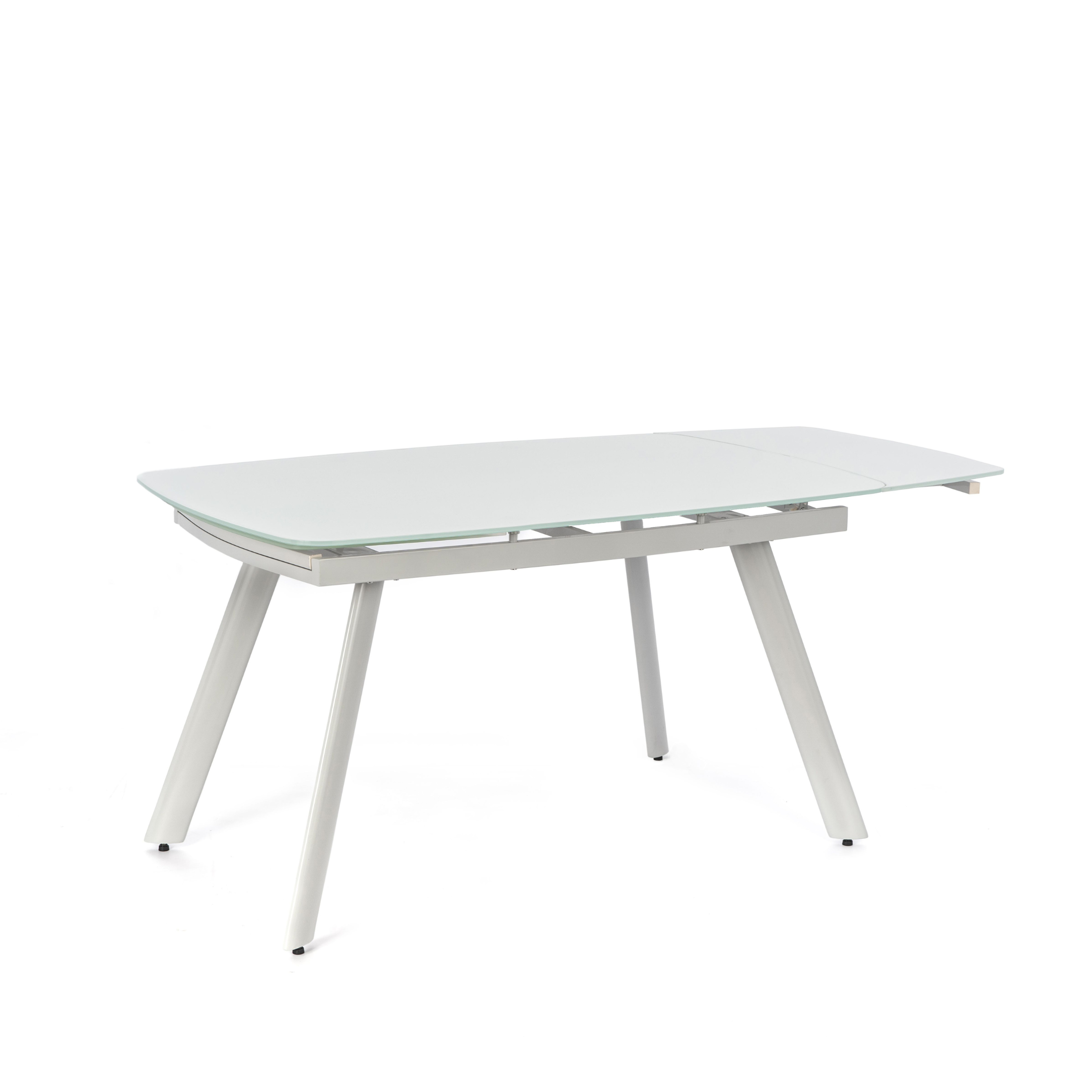 Tavolo allungabile in vetro temperato "Philo" extra white cm 140/210x90 76h