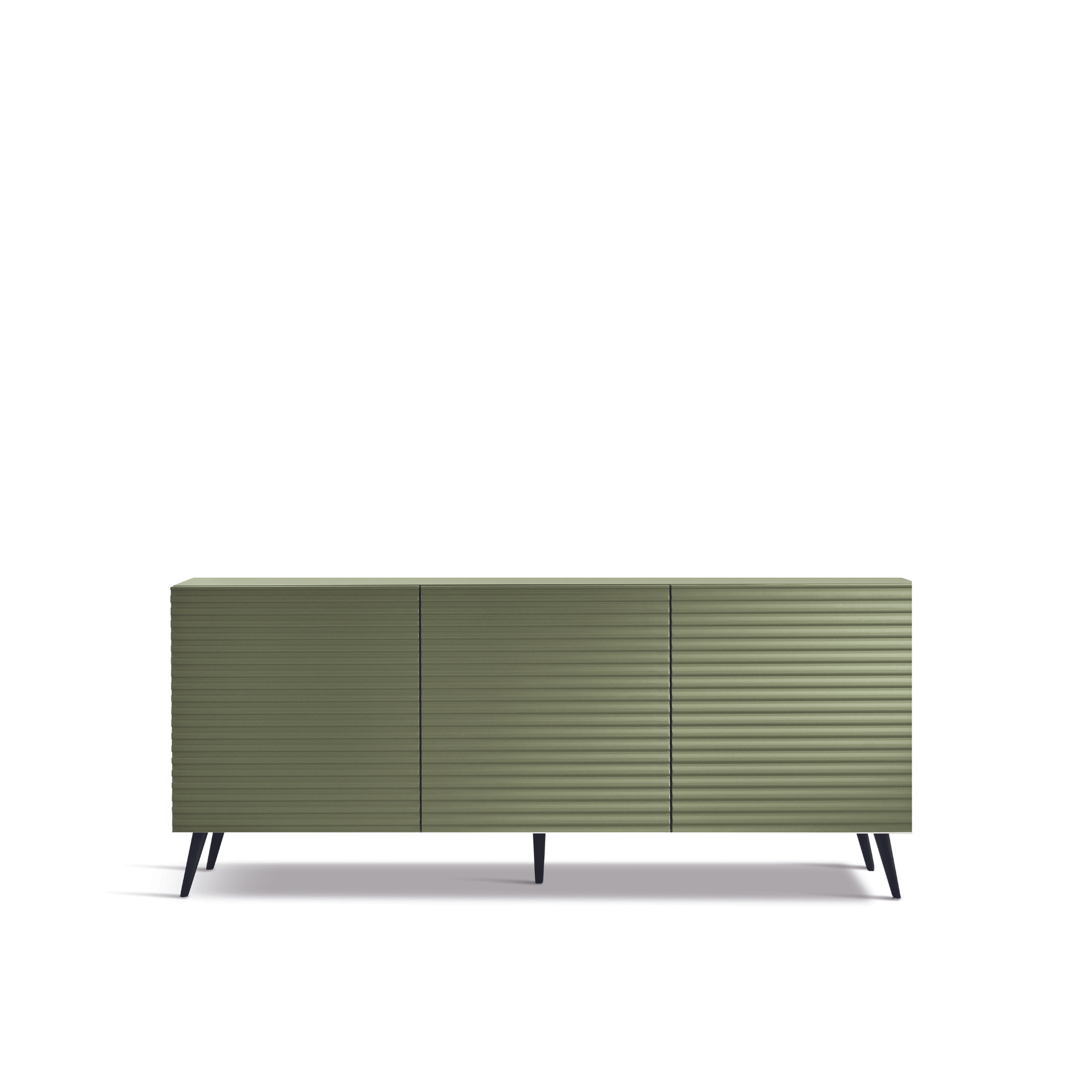 Madia moderna 3 ante già assemblata "Nadia" in legno laccato cm 180x50 h80