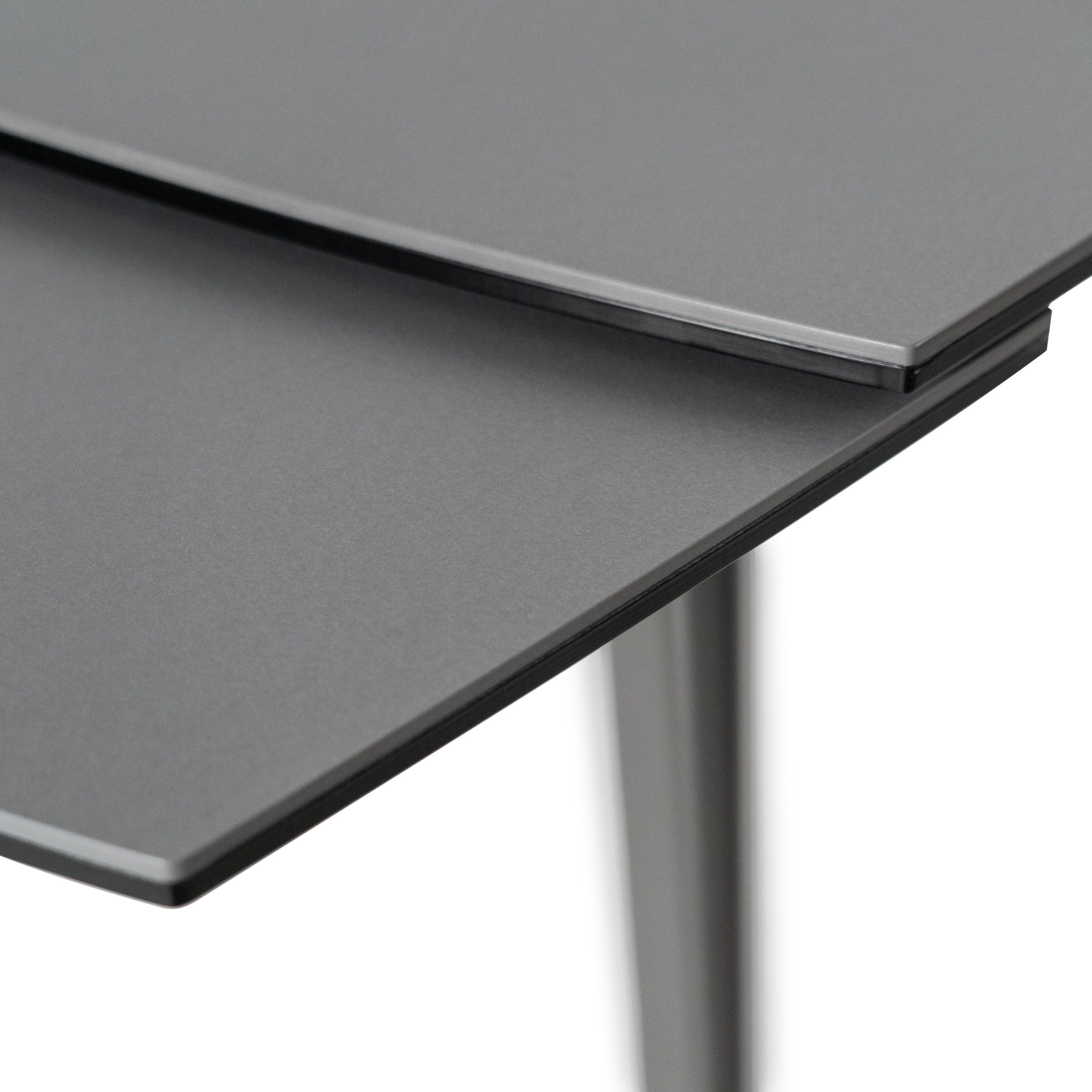 Tavolo moderno allungabile in ceramica "Melany" da soggiorno con gambe in metallo