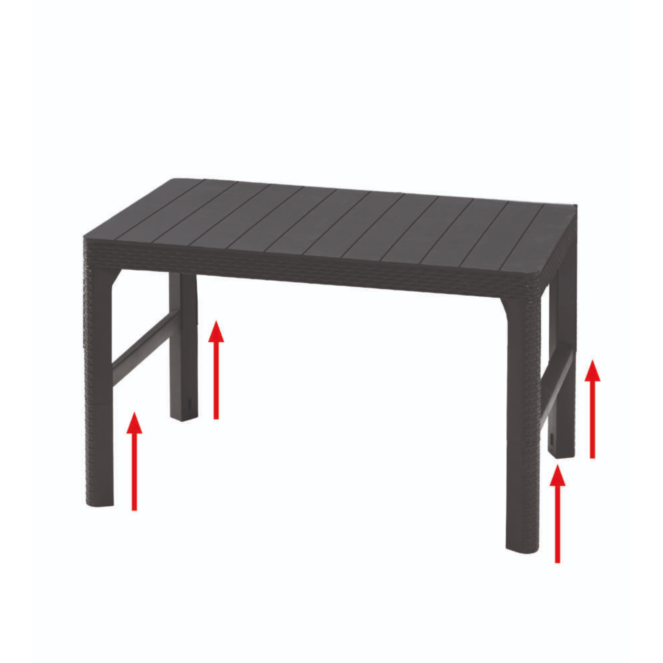 Salon de jardin en résine "Carolina" avec table basse extensible