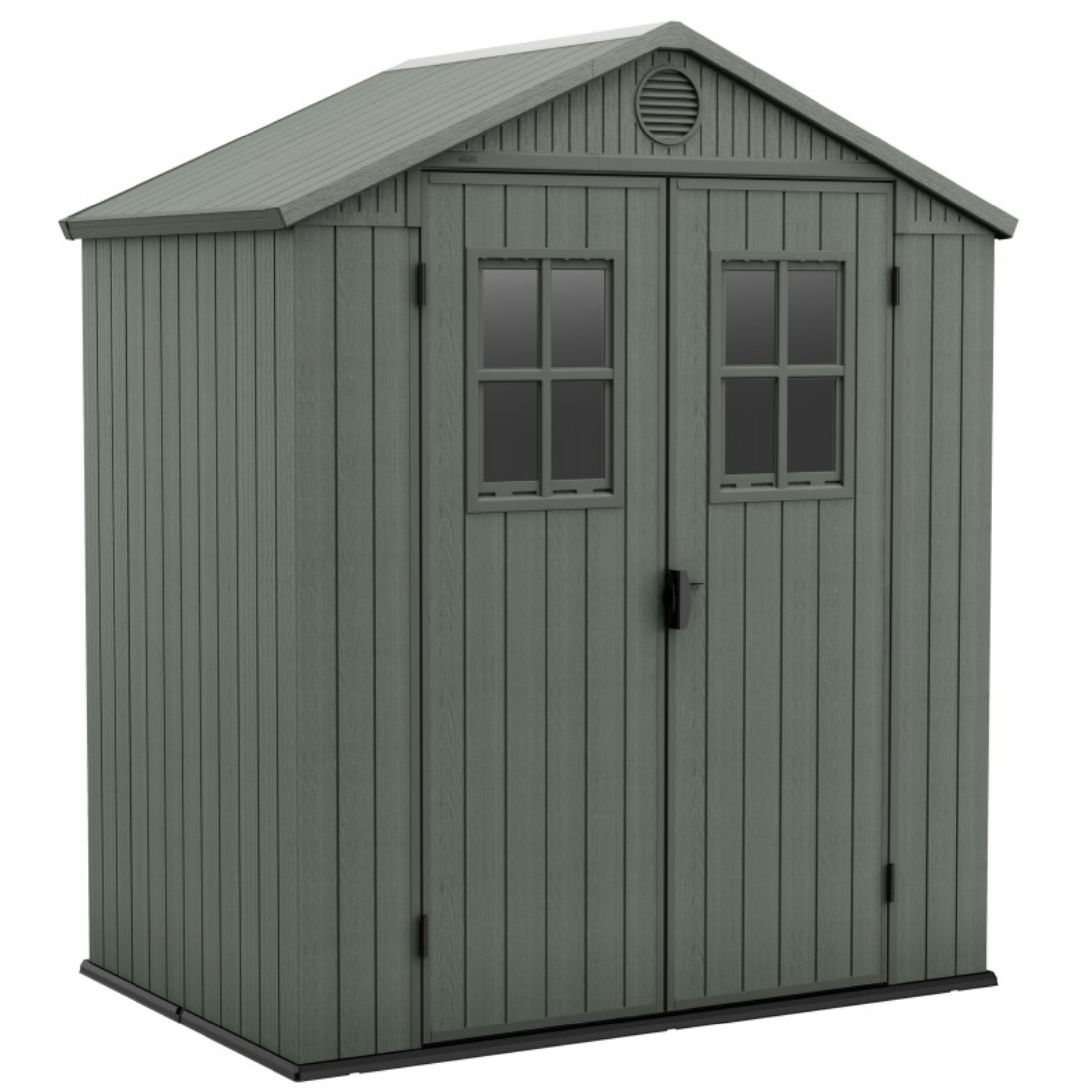 Casita de jardín de resina efecto madera "Oasis" con 2 ventanas