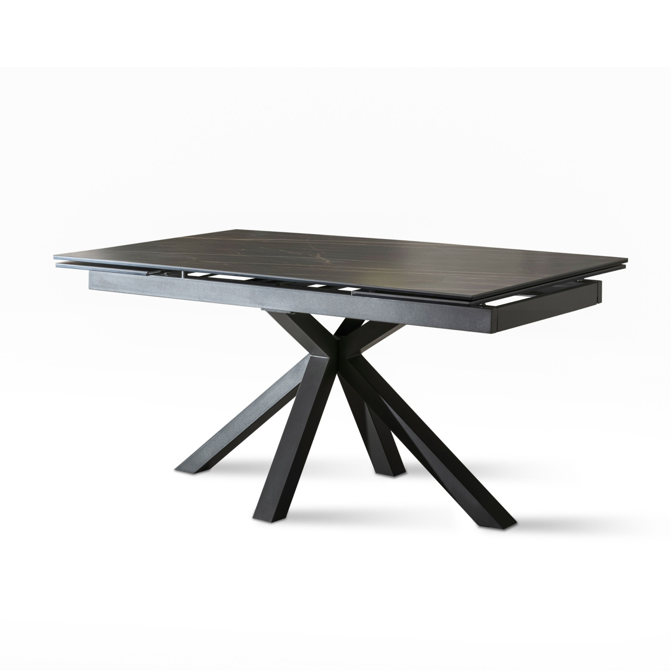 Tavolo allungabile "Daniel" piano su vetro temperato cm 160/240x90 76h