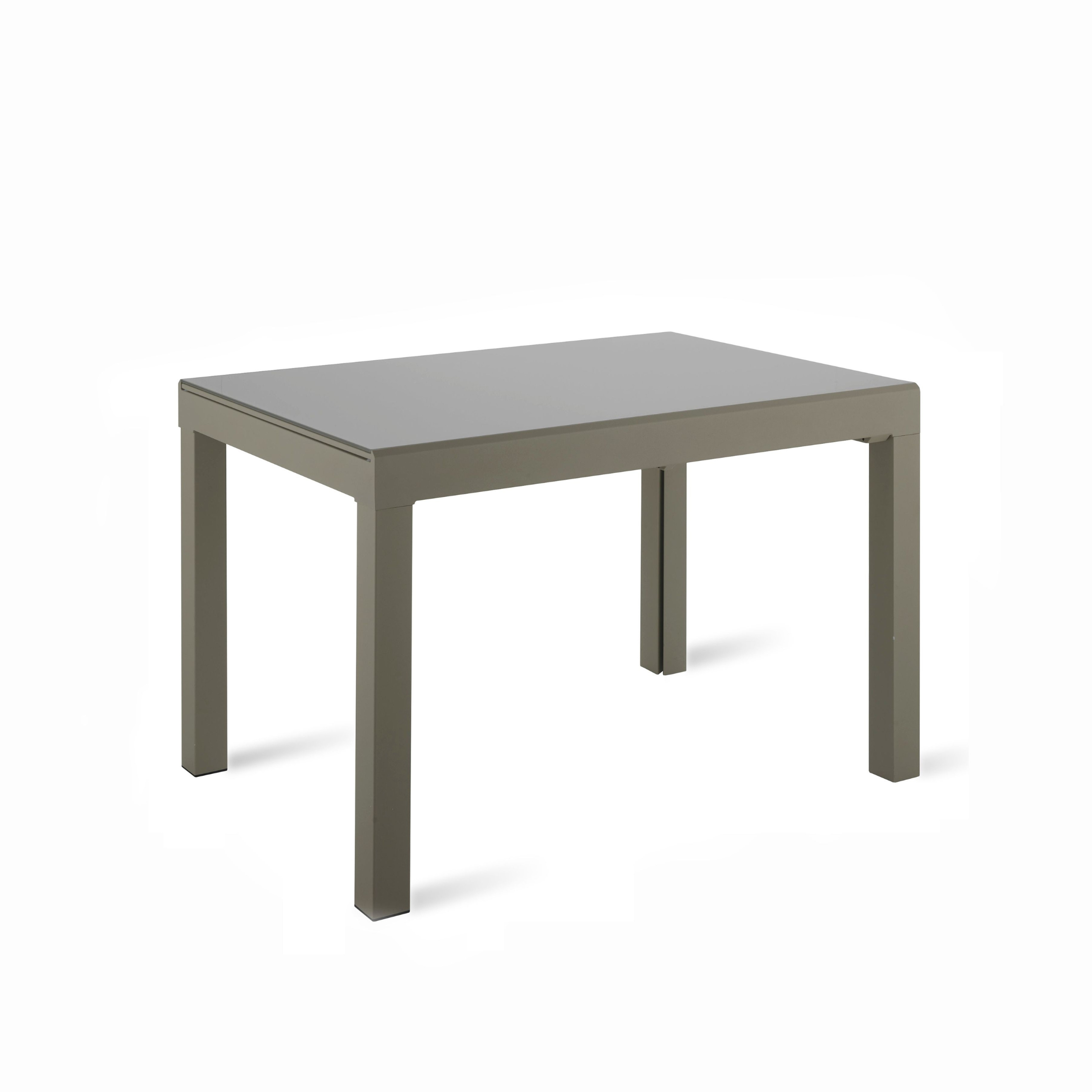 Tavolo allungabile "Rodi" piano in vetro struttura in metallo 10 posti cm 120/350x83 75h