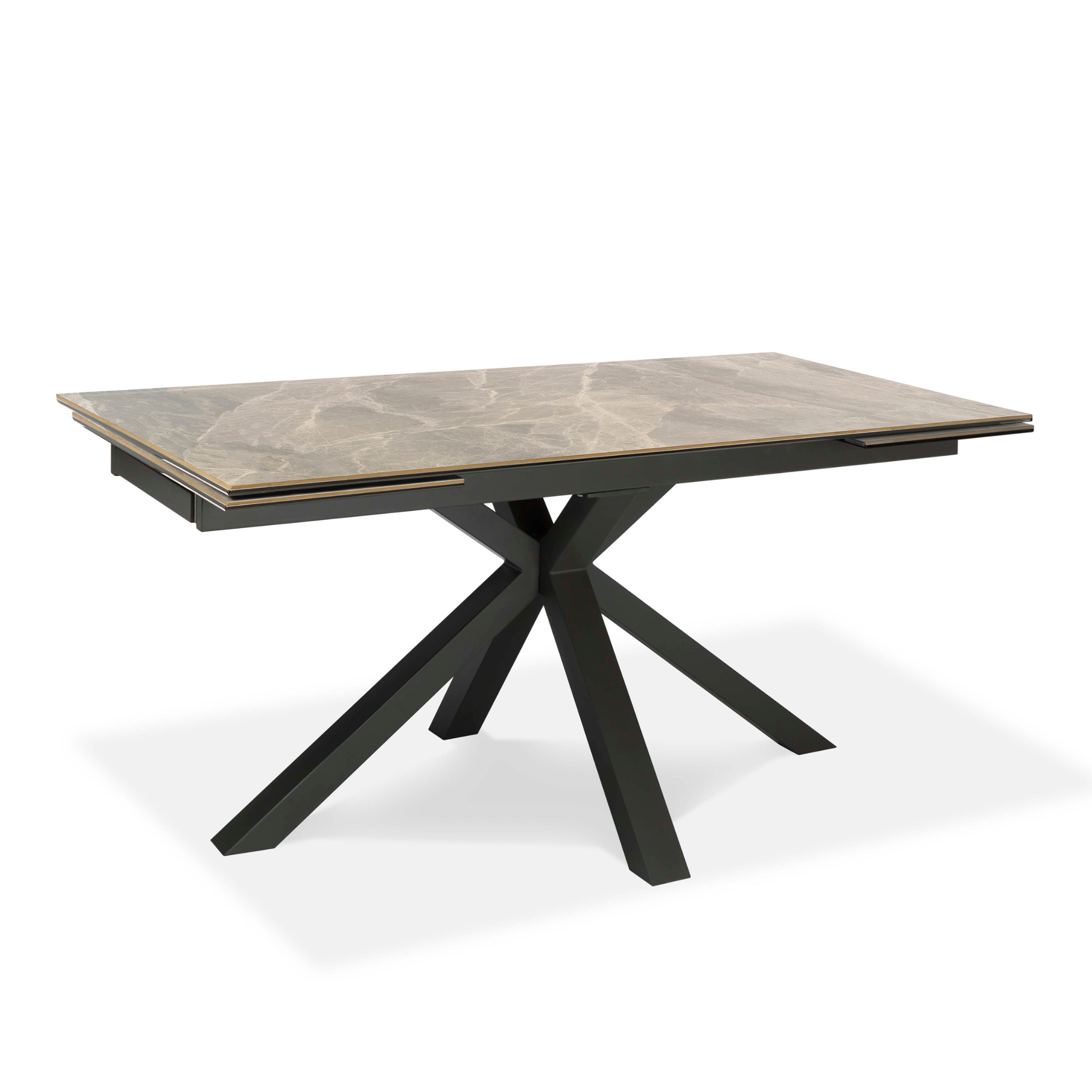 Tavolo allungabile "Daniel" piano su vetro temperato cm 160/240x90 76h