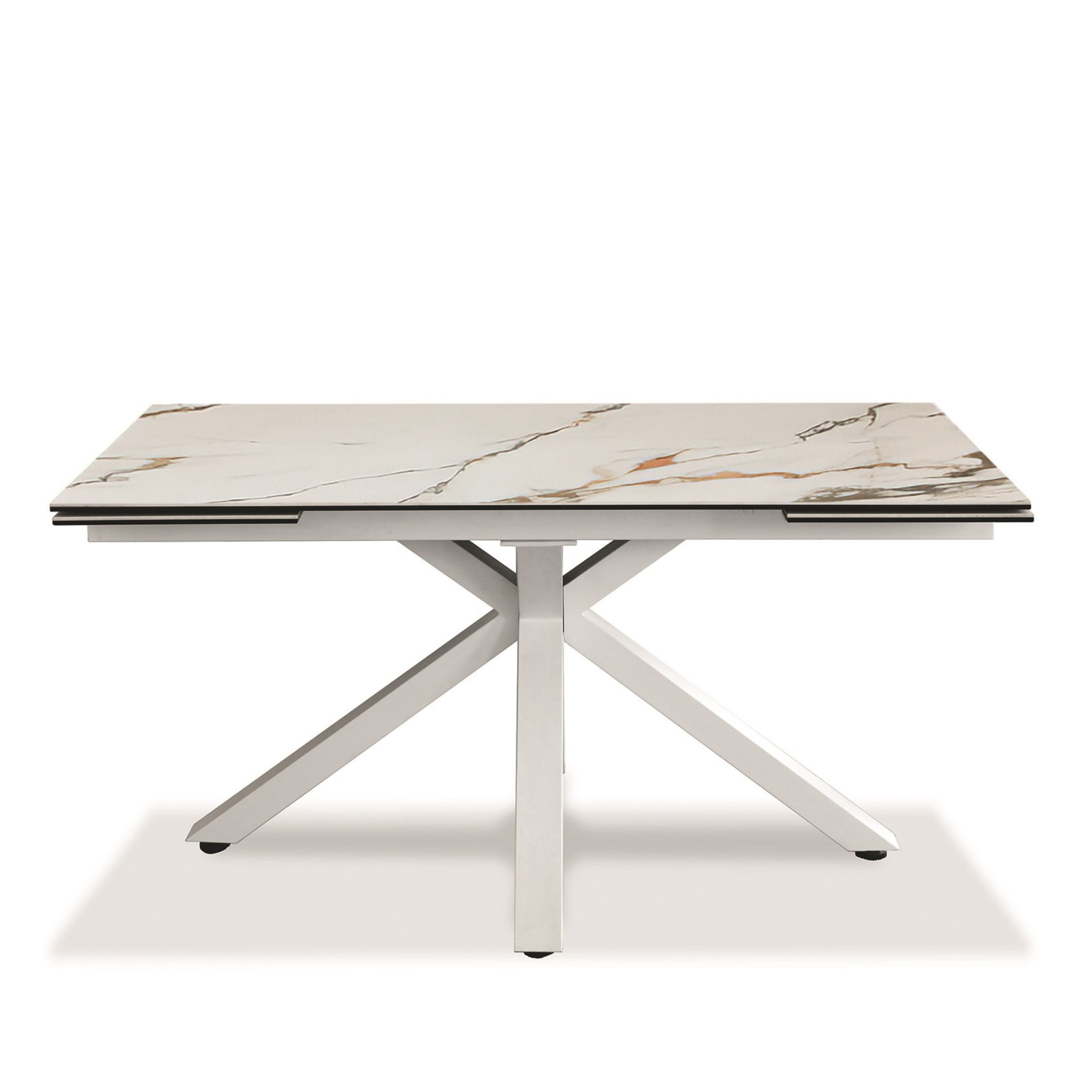 Tavolo allungabile "Daniel" piano su vetro temperato cm 160/240x90 76h