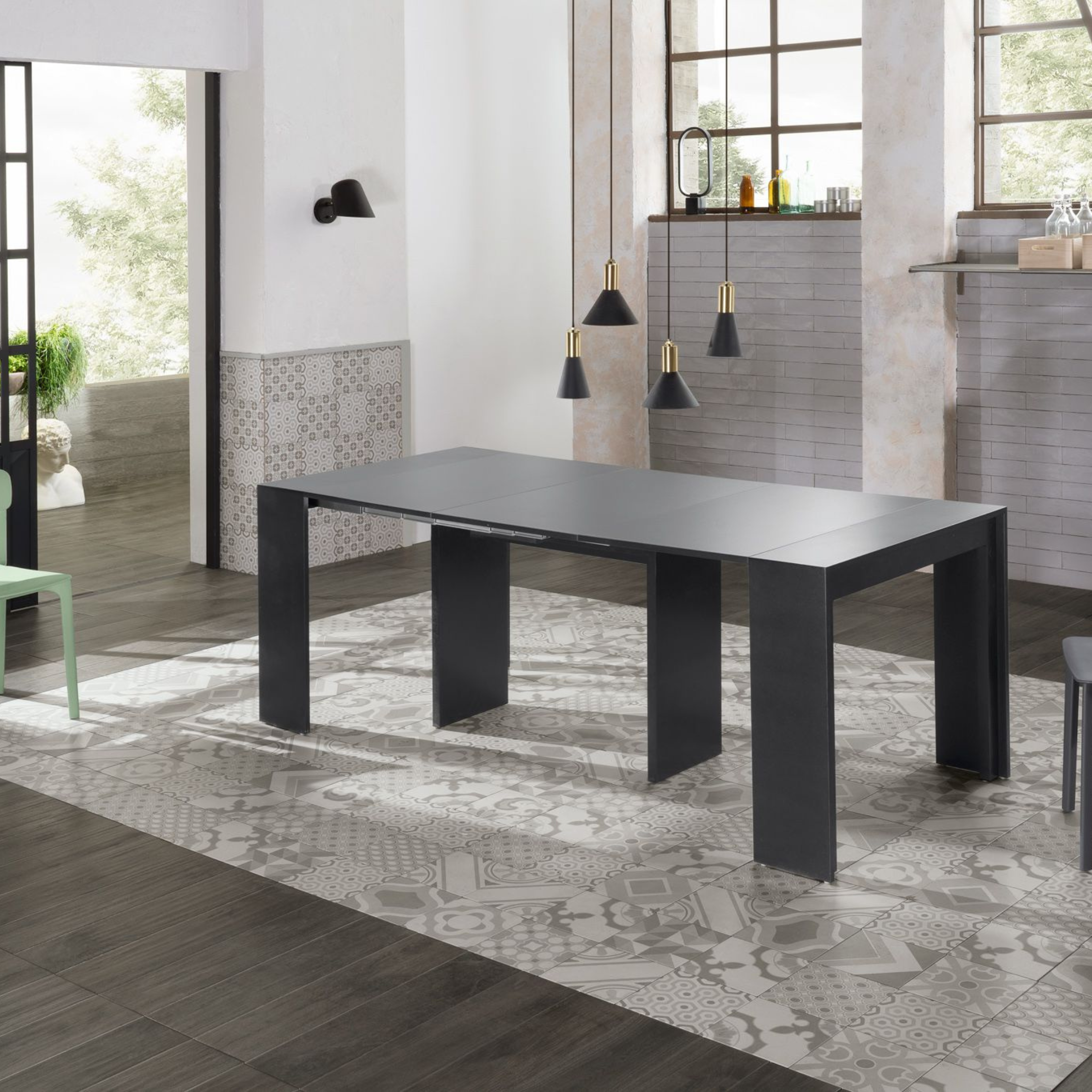 Tavolo allungabile consolle "Pinocchio" in legno laccato 10 posti cm 43/302x90 76h