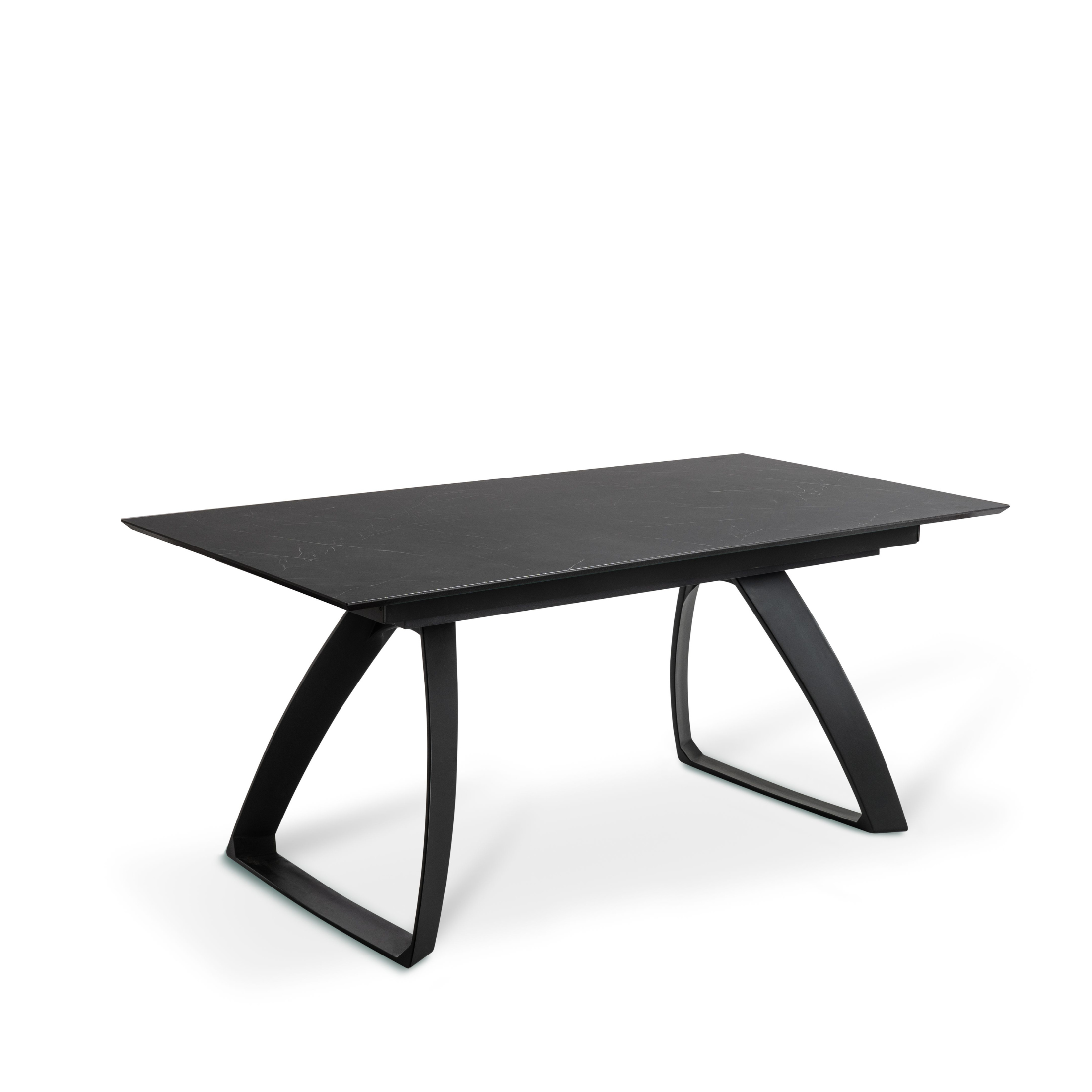Table extensible "Barret", plateau HPL, pieds aluminium, 10 places, 270x90 cm, 76h