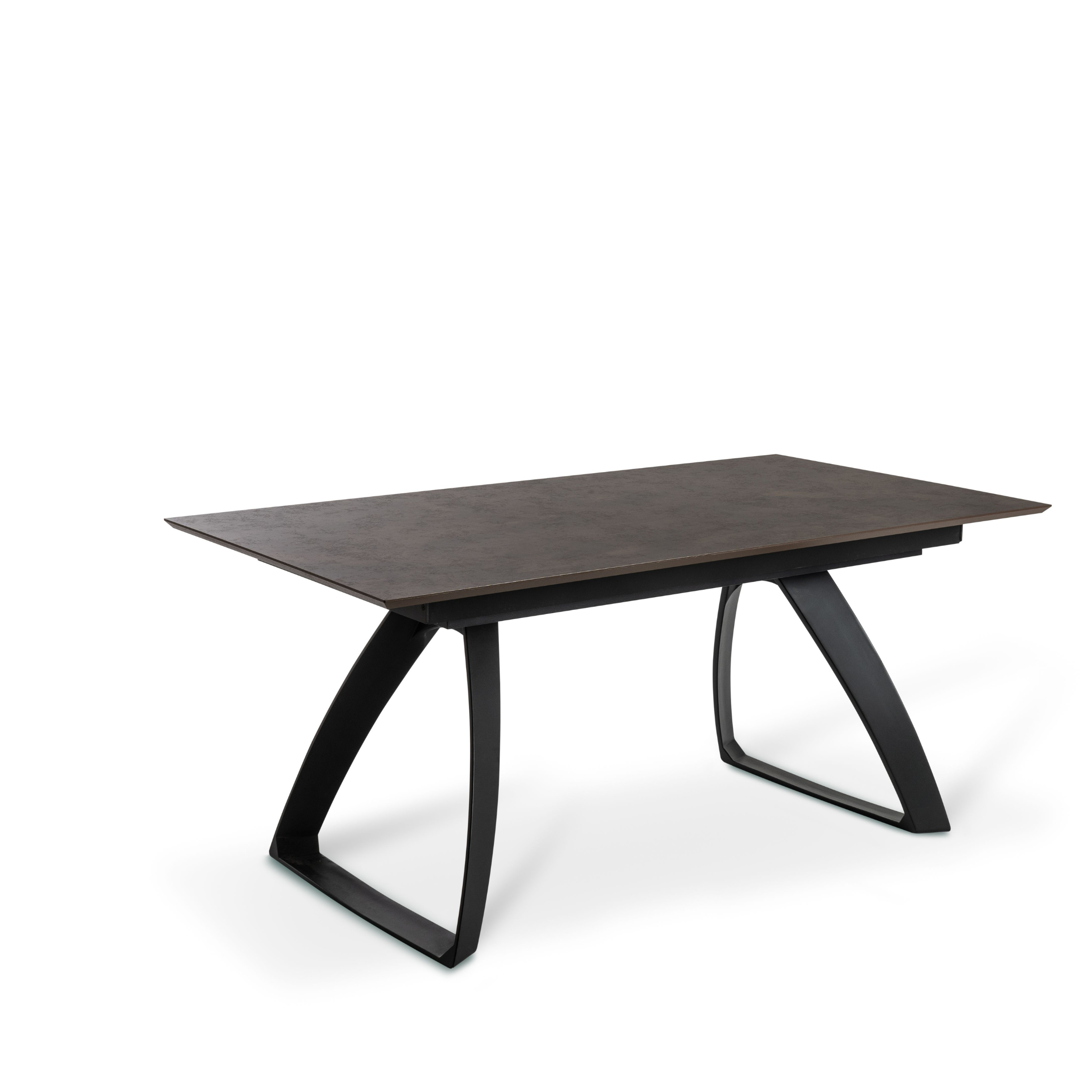 Table extensible "Barret", plateau HPL, pieds aluminium, 10 places, 270x90 cm, 76h