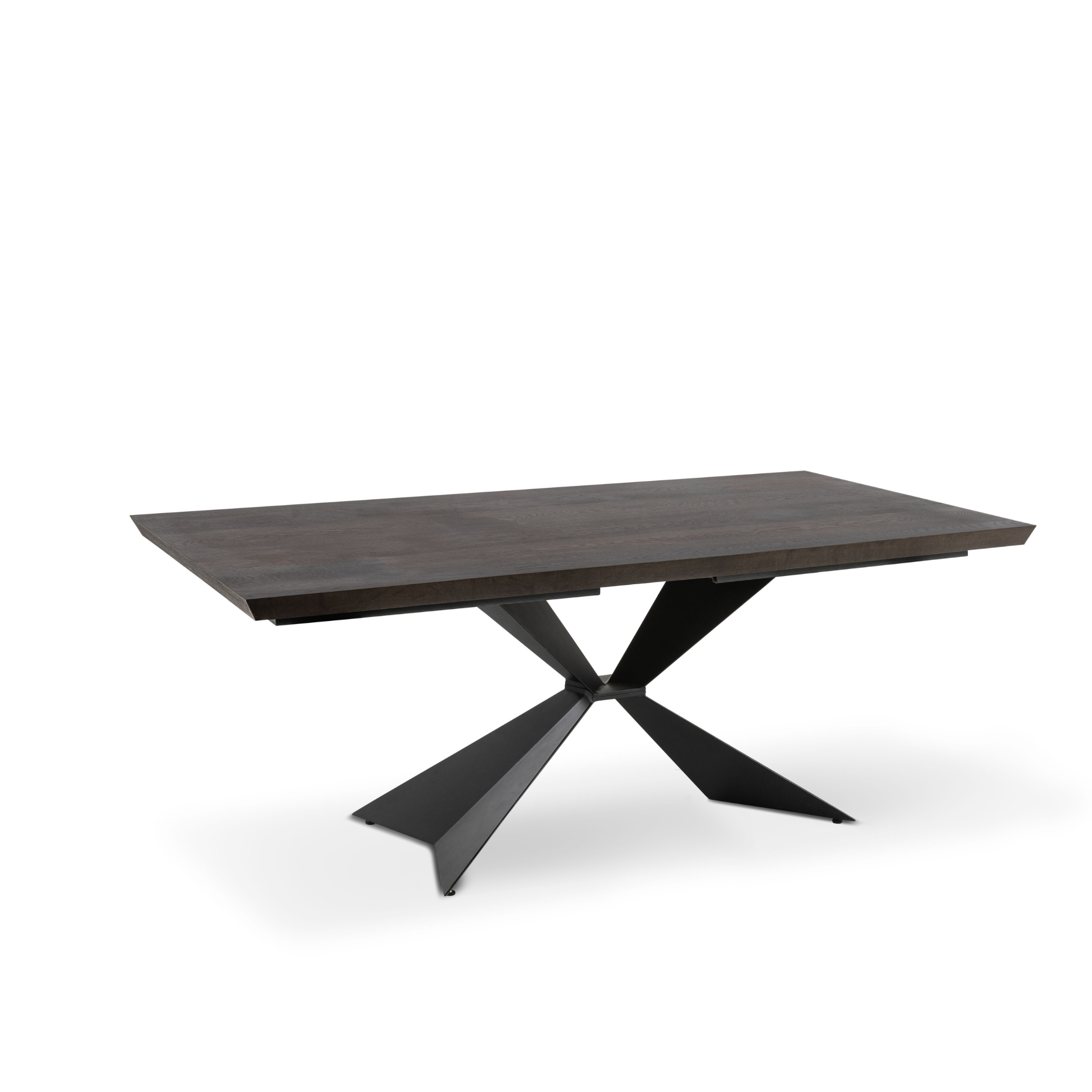 Tavolo allungabile "Nilo" piano in legno gambe in metallo cm 200/300x100 76h