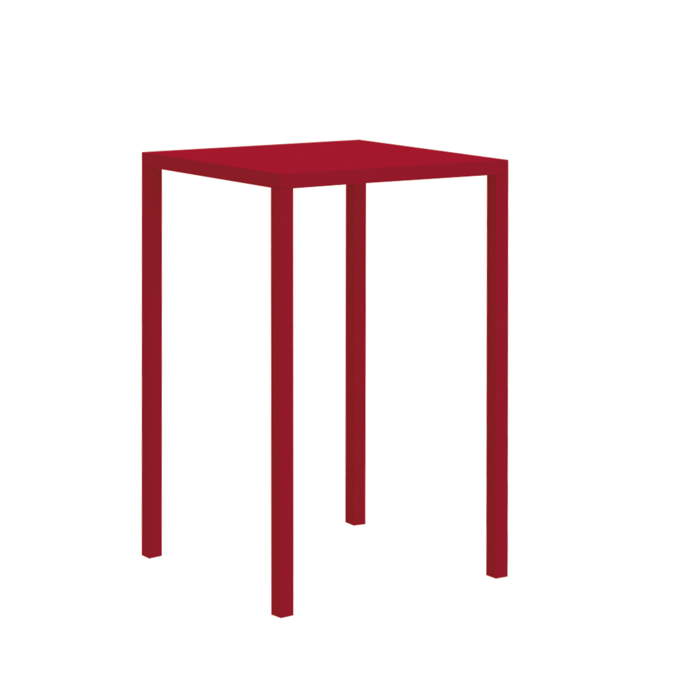 Tavolo alto quadrato in metallo verniciato "Quatris" da bar e giardino moderno