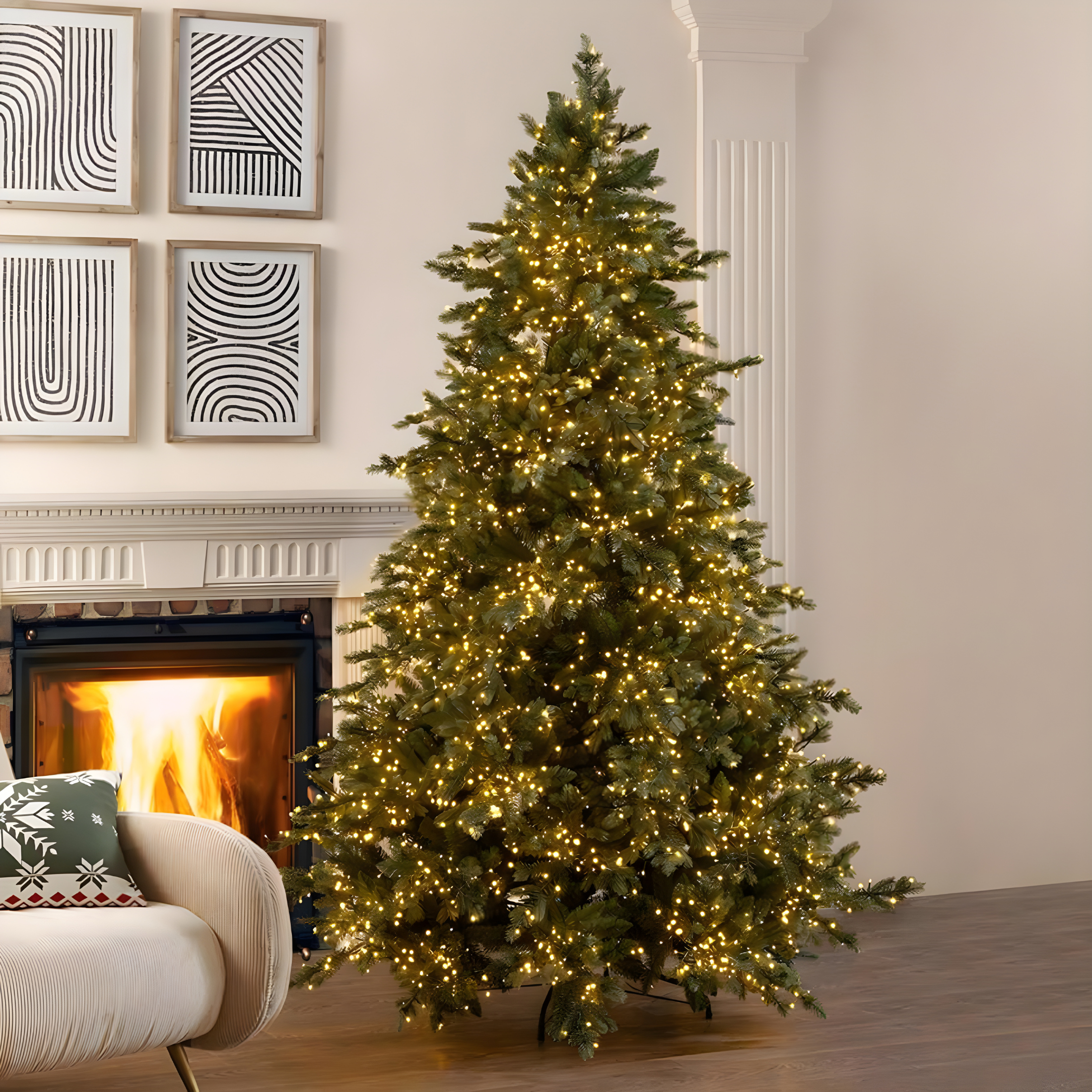 Albero di Natale "Rugiada" con luci LED in PE effetto Real Touch + PVC di altissima qualità