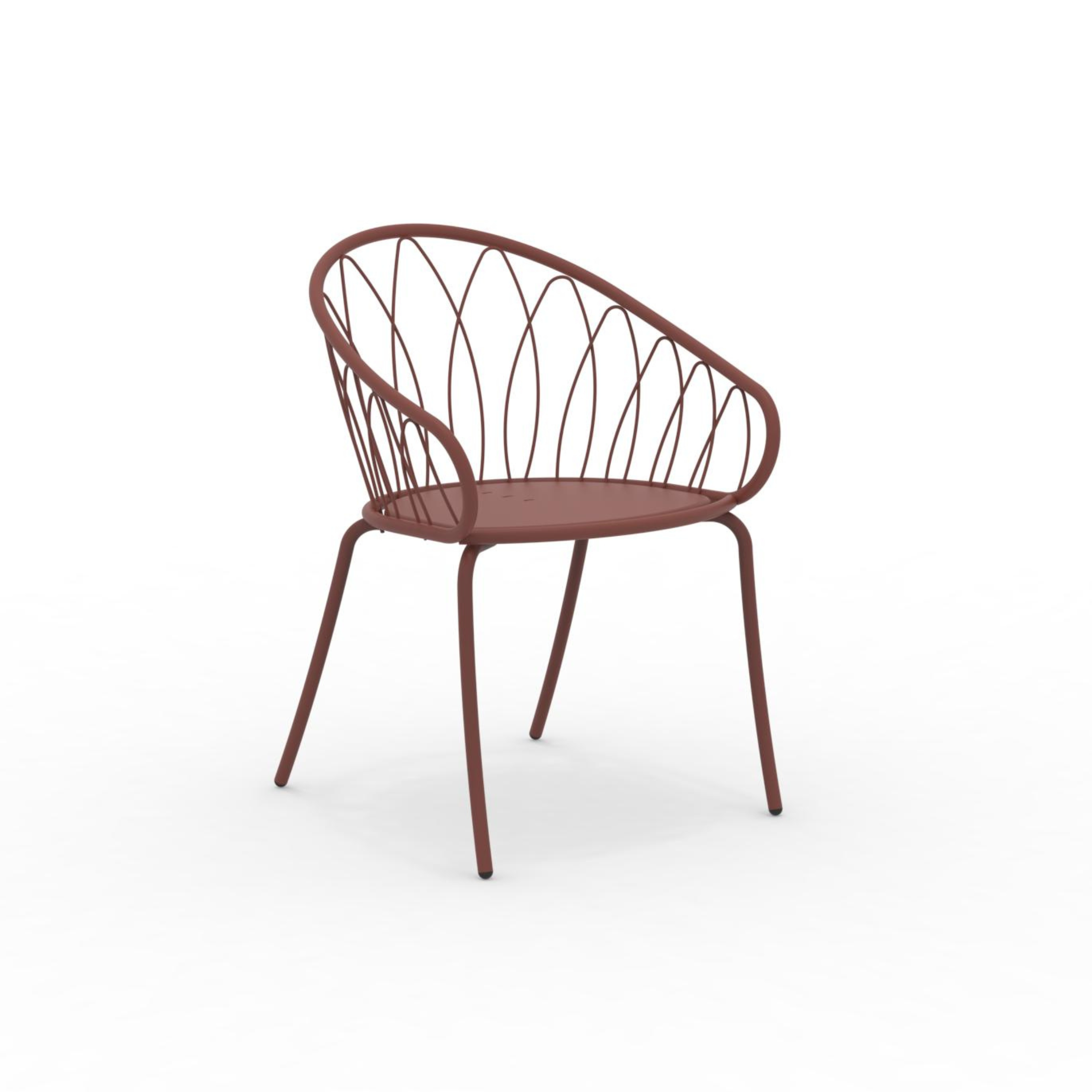 Set di sedie da giardino in metallo verniciato "Flora" impilabili cm 59x56 81h