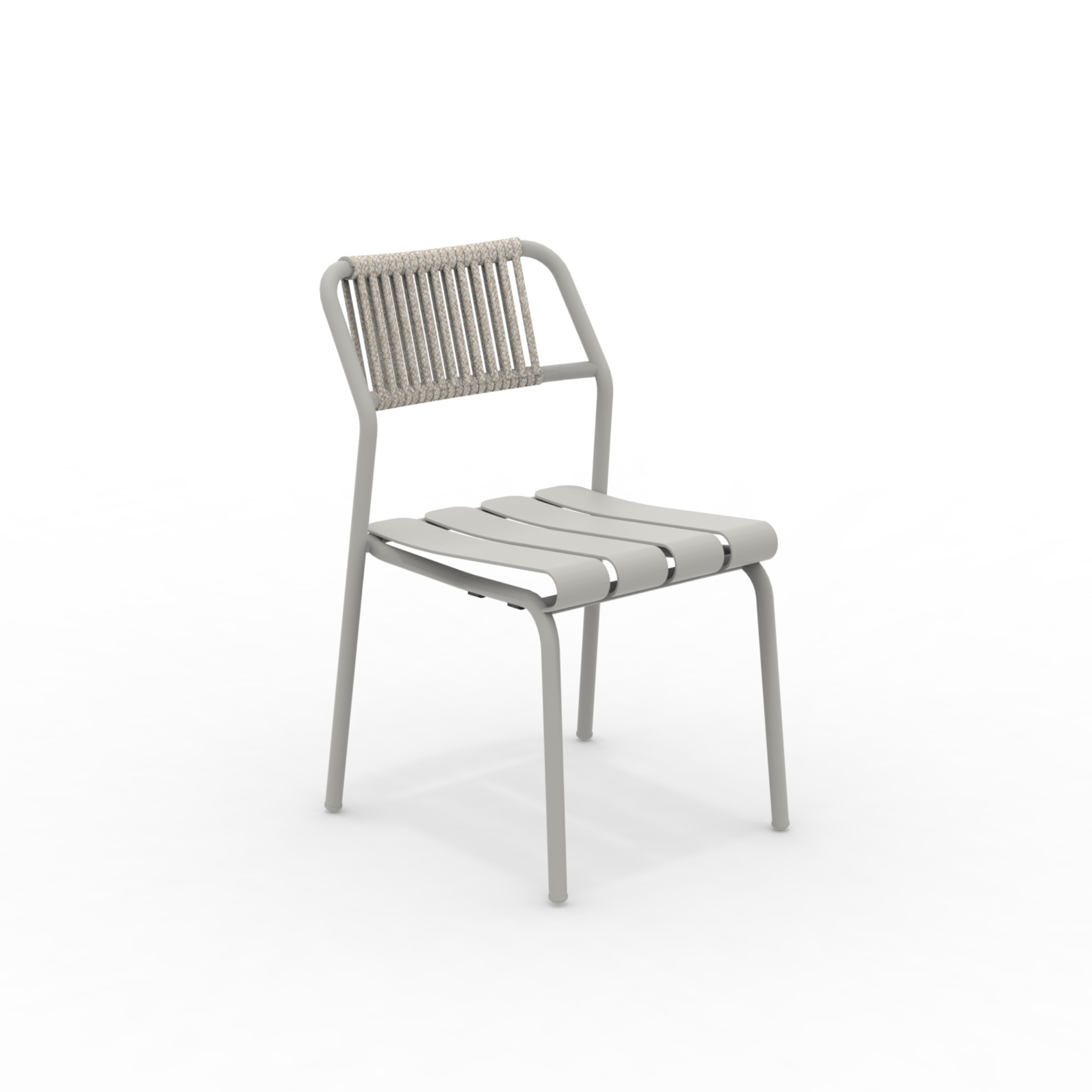 Set di sedie con schienale in corda "Verdea Rope" da giardino impilabili cm 50x60 81h