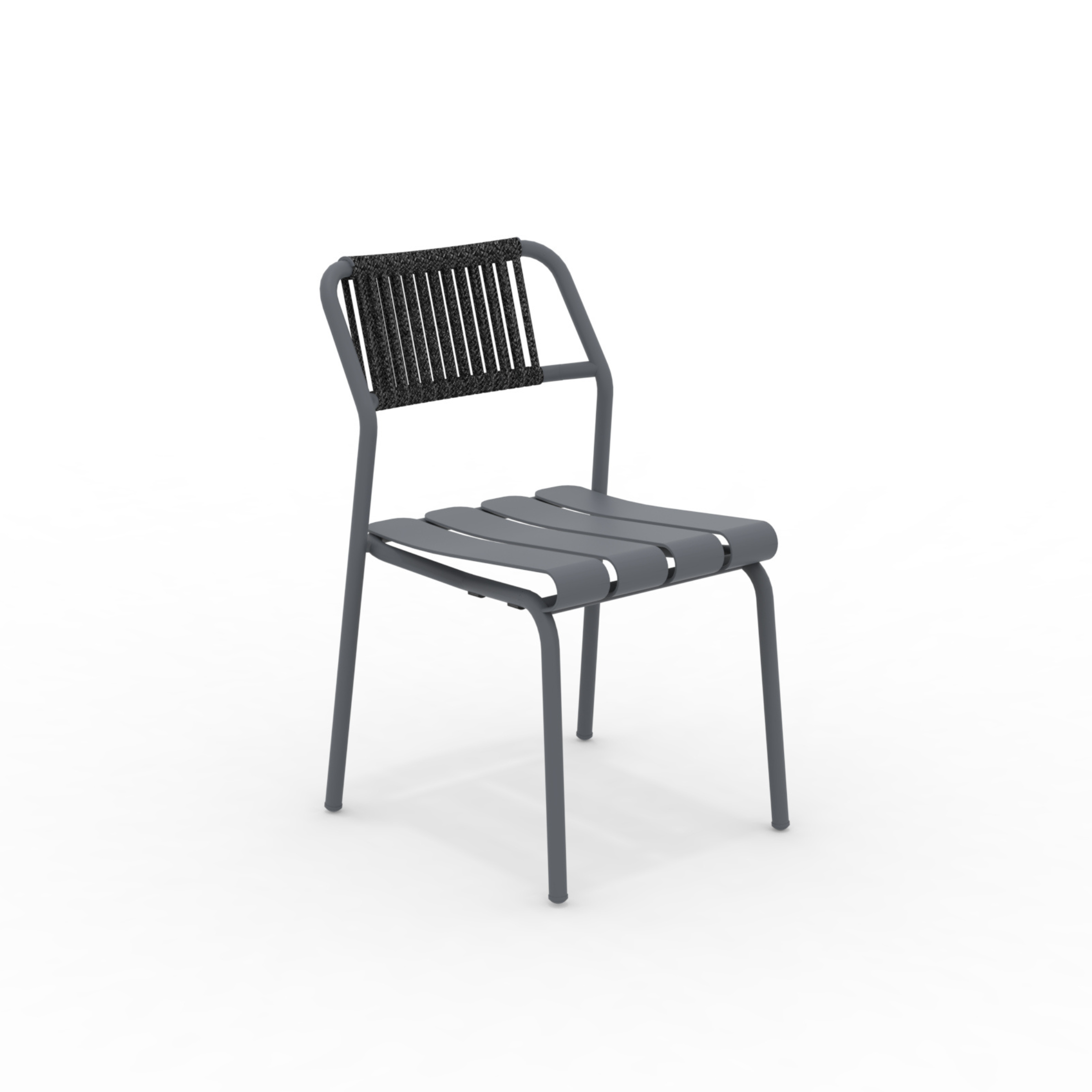 Set di sedie con schienale in corda "Verdea Rope" da giardino impilabili cm 50x60 81h