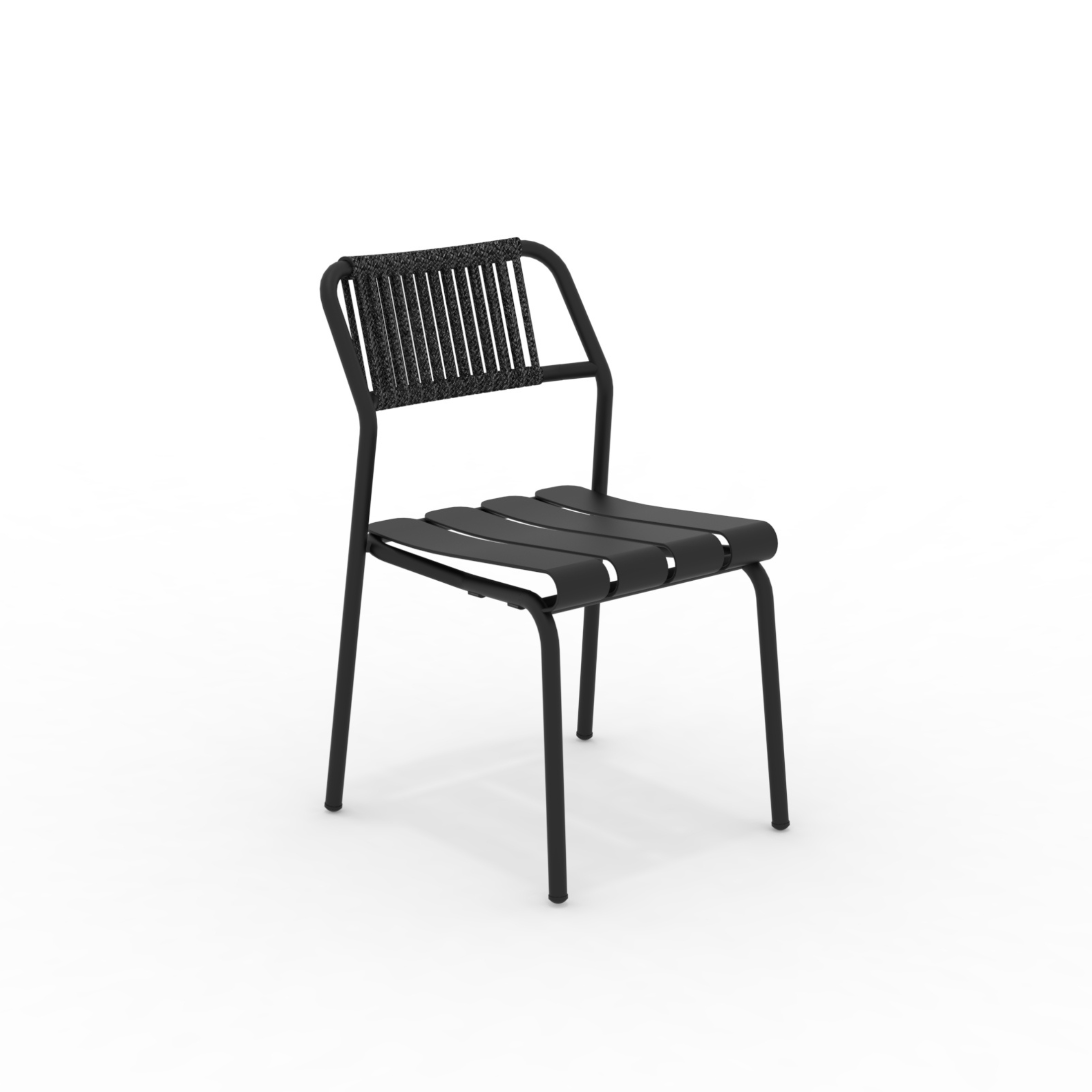 Set di sedie con schienale in corda "Verdea Rope" da giardino impilabili cm 50x60 81h