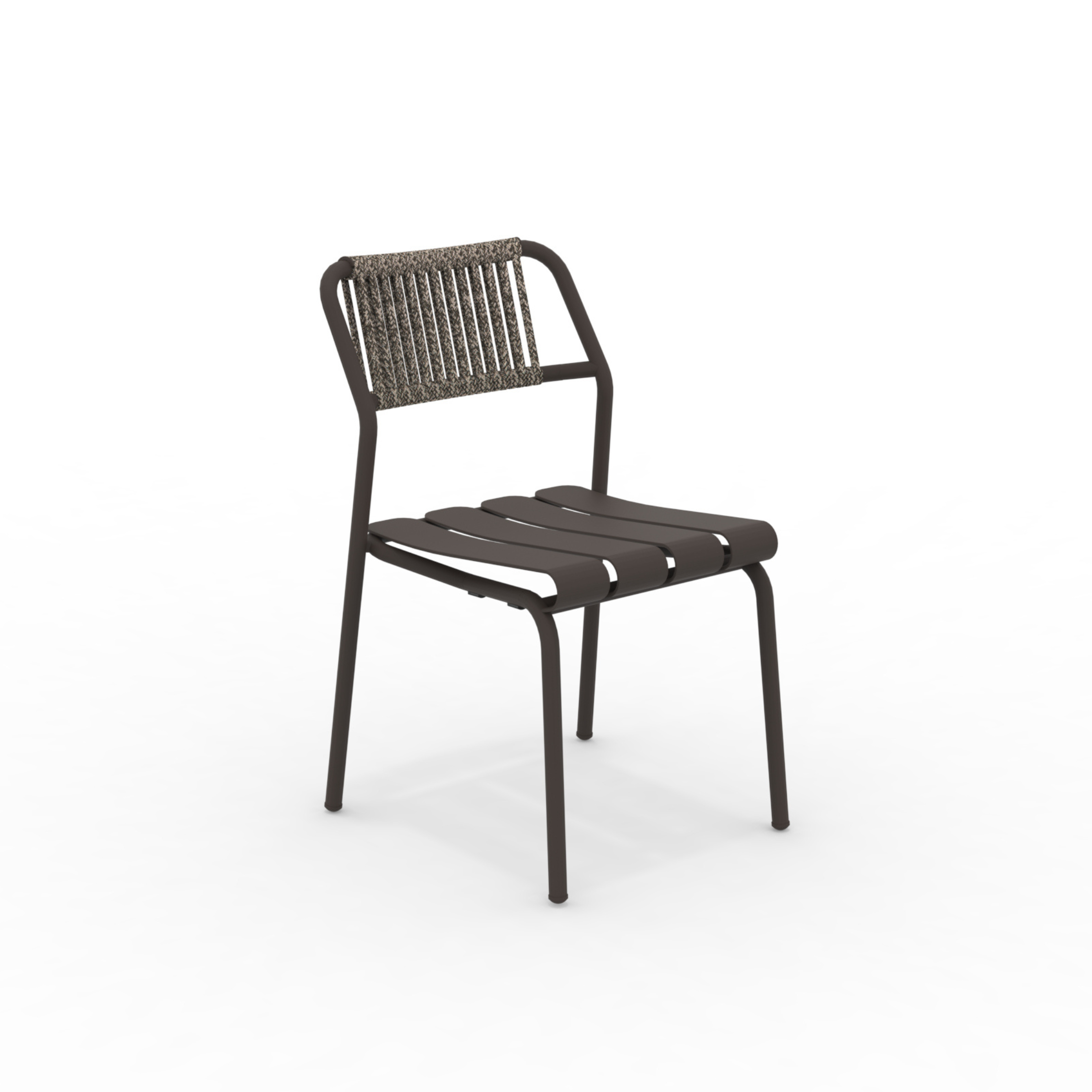 Set di sedie con schienale in corda "Verdea Rope" da giardino impilabili cm 50x60 81h