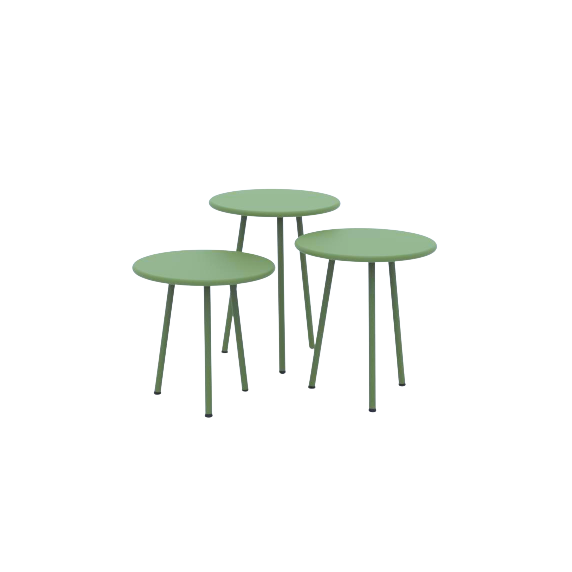 Kit de 3 tables basses en métal Table basse de jardin "Daisy" 40x40 cm