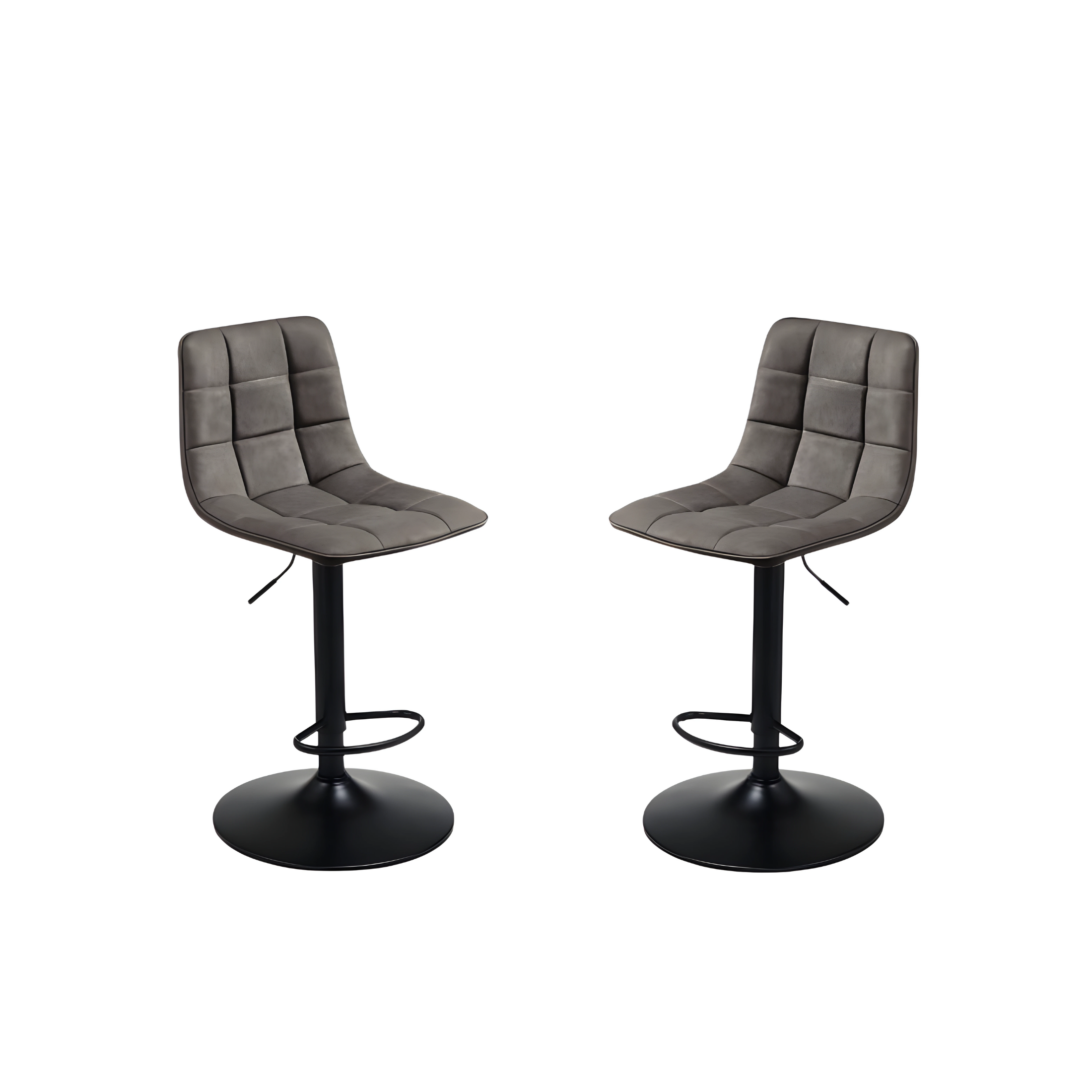 Set di sgabelli "Siviglia" in metallo verniciato e seduta in ecopelle effetto soft touch cm 45x45 91h