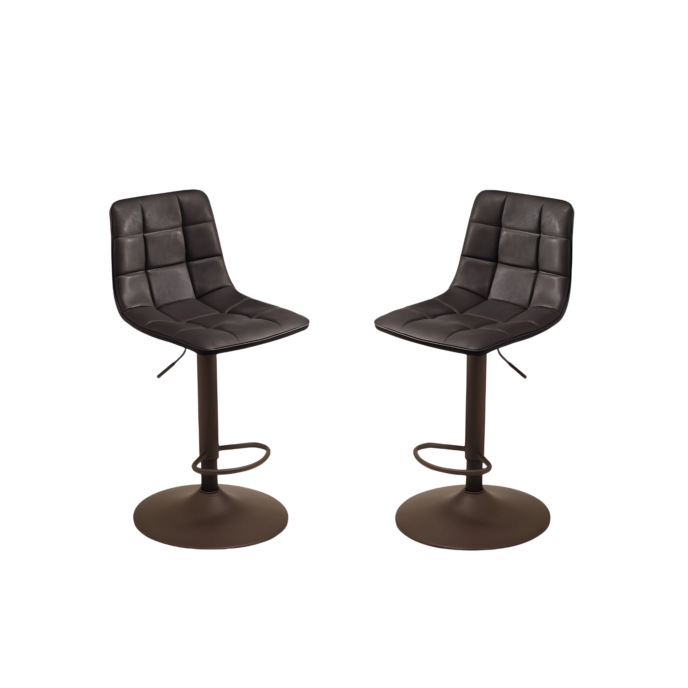 Set di sgabelli "Siviglia" in metallo verniciato e seduta in ecopelle effetto soft touch cm 45x45 91h