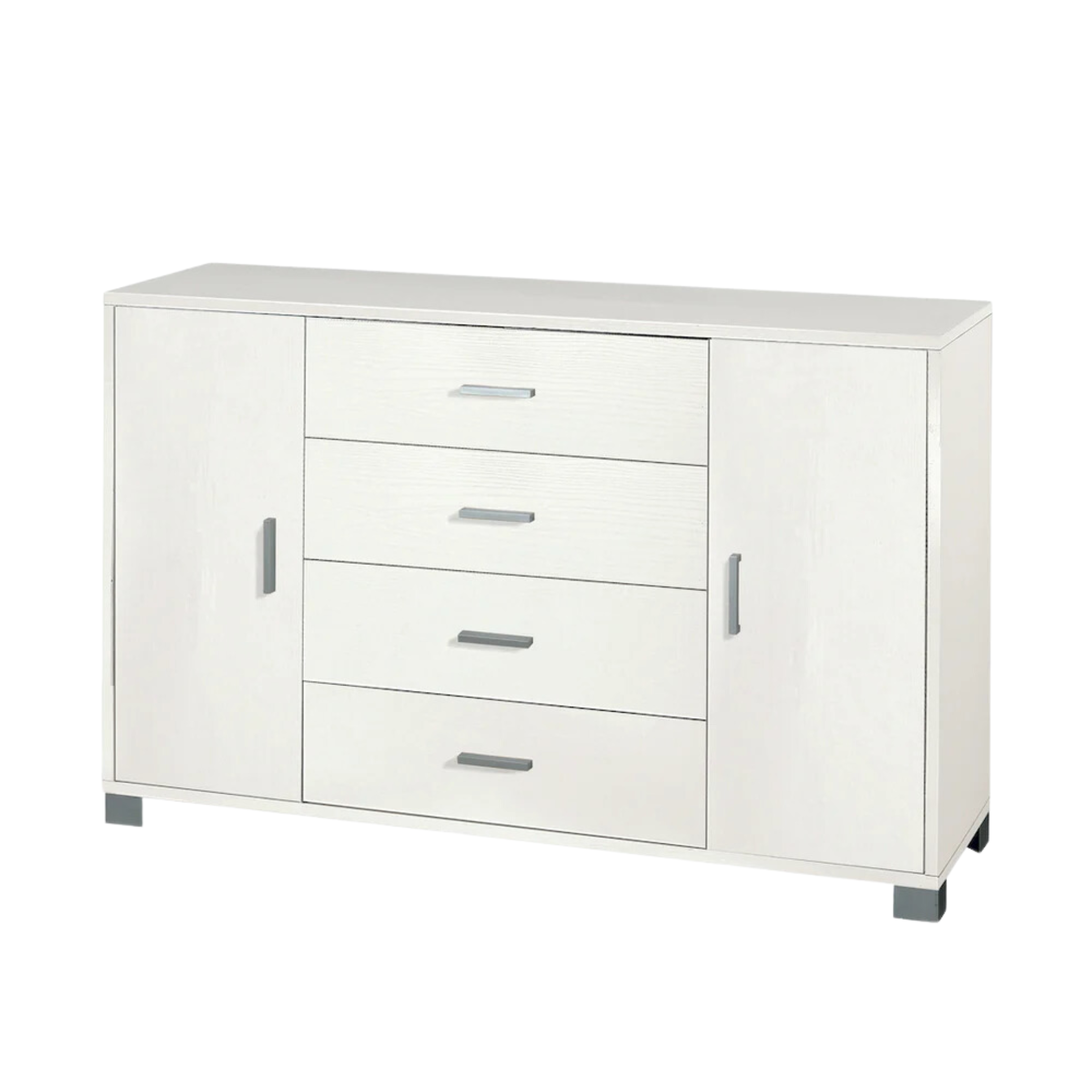 Mobile ingresso in legno "Romeo" con 4 cassetti e 2 ante cm 136x41 86h