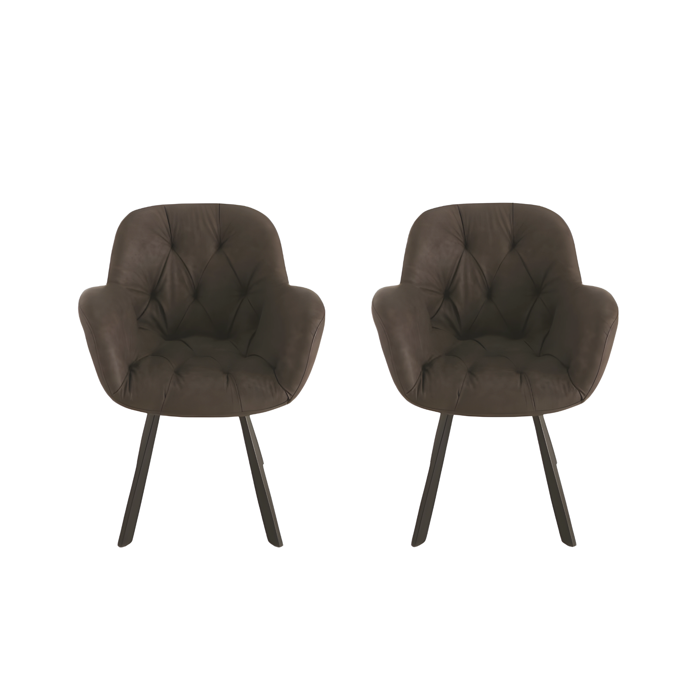 Set di sedie imbottite in ecopelle soft touch "Town" moderne da soggiorno cm 66x65 85h