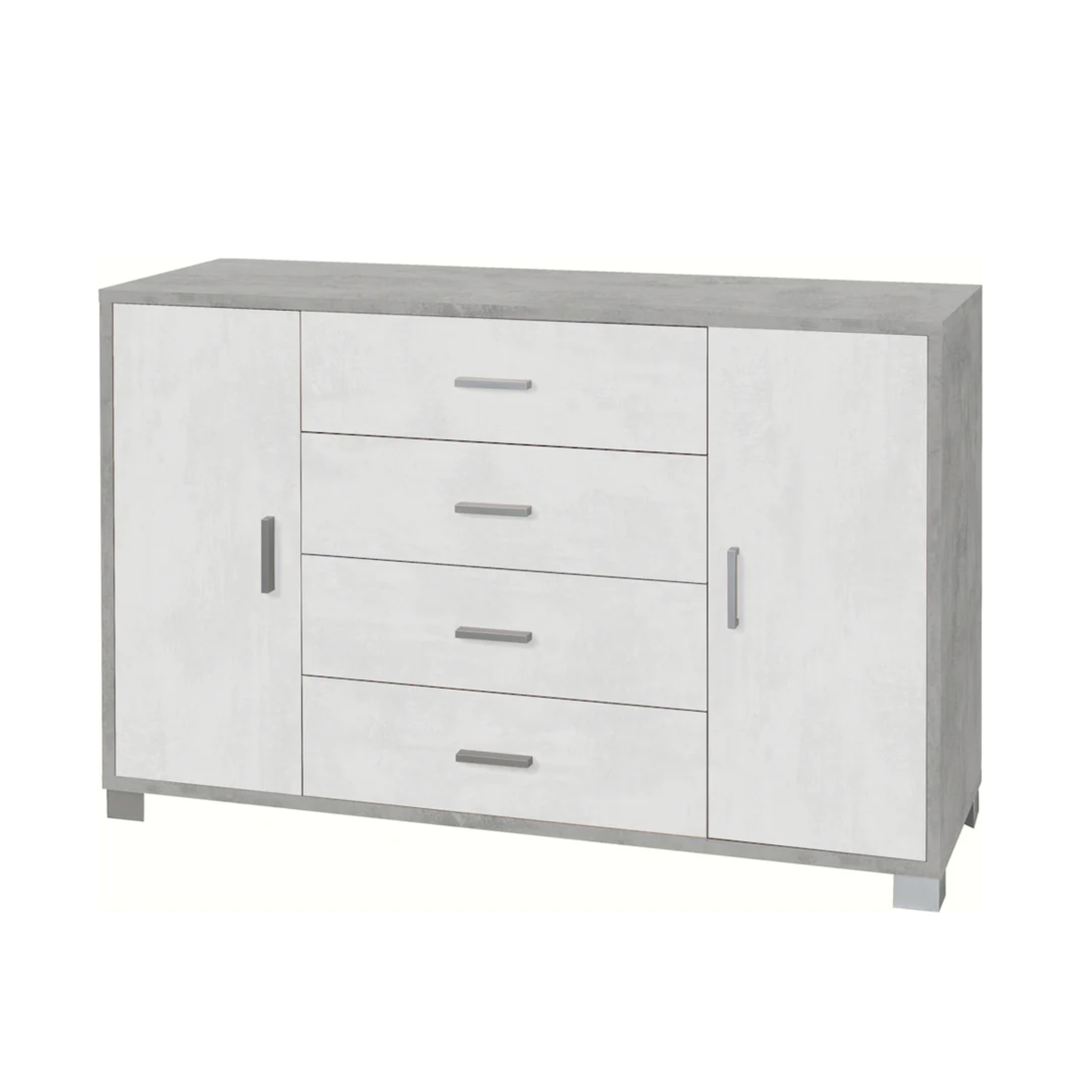 Mobile ingresso in legno "Romeo" con 4 cassetti e 2 ante cm 136x41 86h