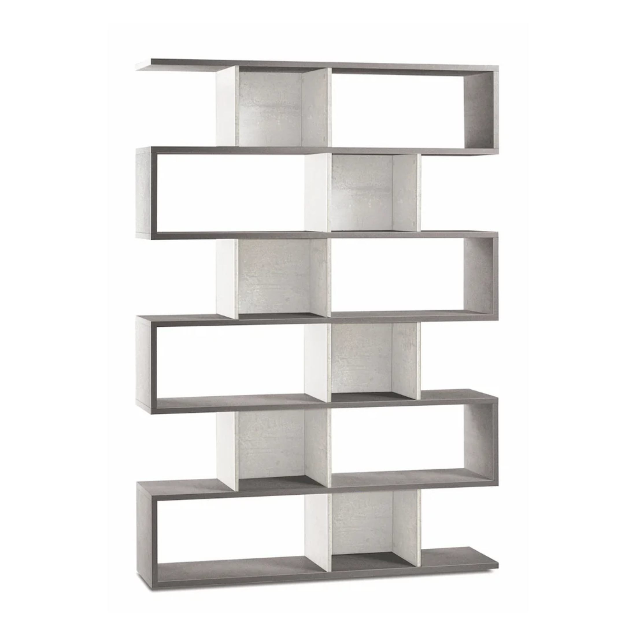 Bibliothèque moderne modulable séparatrice 6 étagères "Freud" 150x37 cm 215h