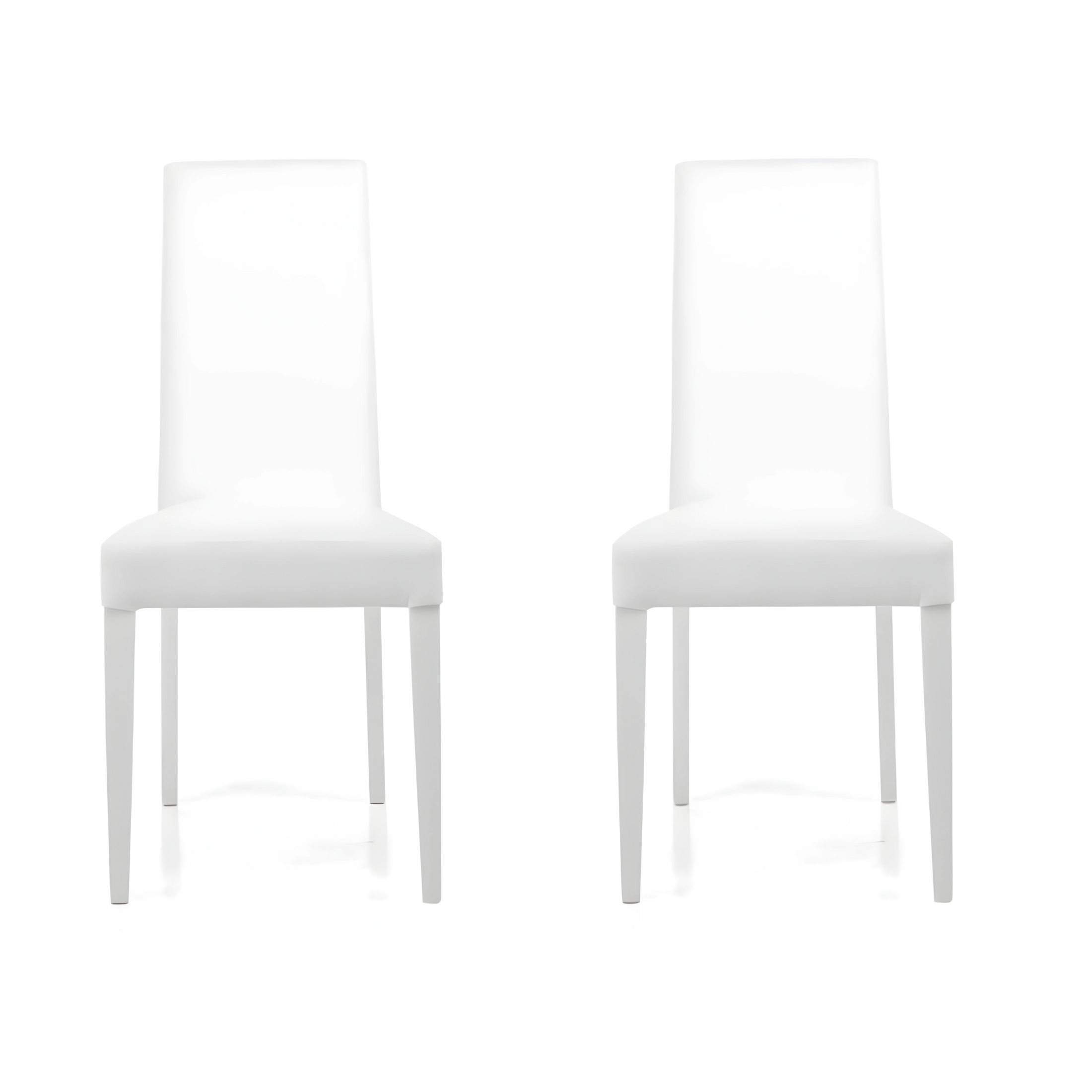 Set di sedie imbottite in ecopelle "Edra" elegante con gambe in legno cm 45x56 99h