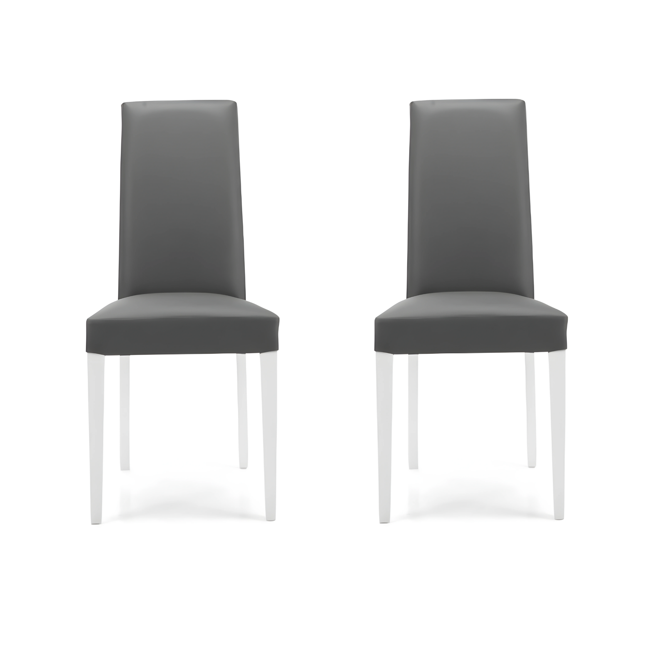 Set di sedie imbottite in ecopelle "Edra" elegante con gambe in legno cm 45x56 99h