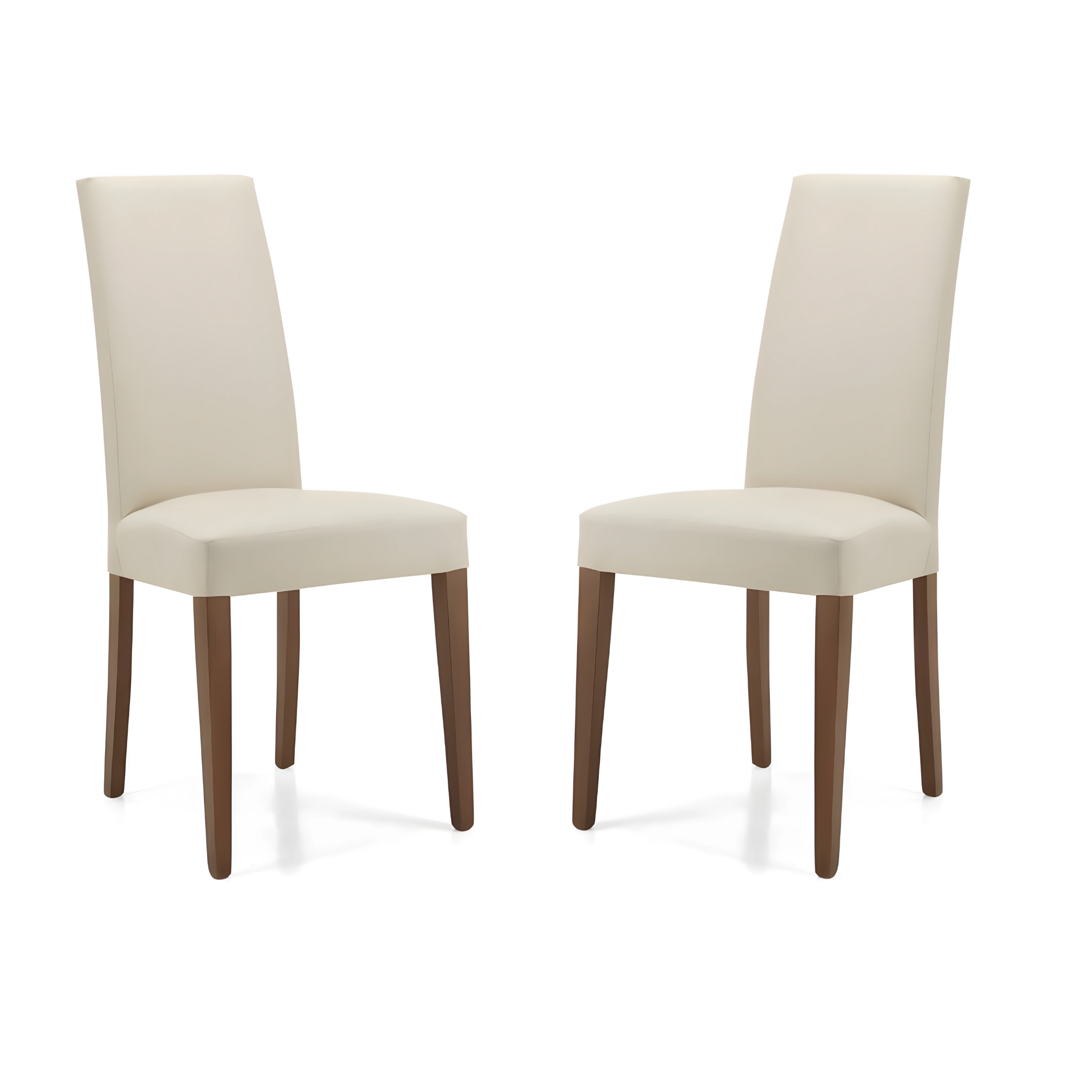 Set di sedie imbottite in ecopelle "Edra" elegante con gambe in legno cm 45x56 99h