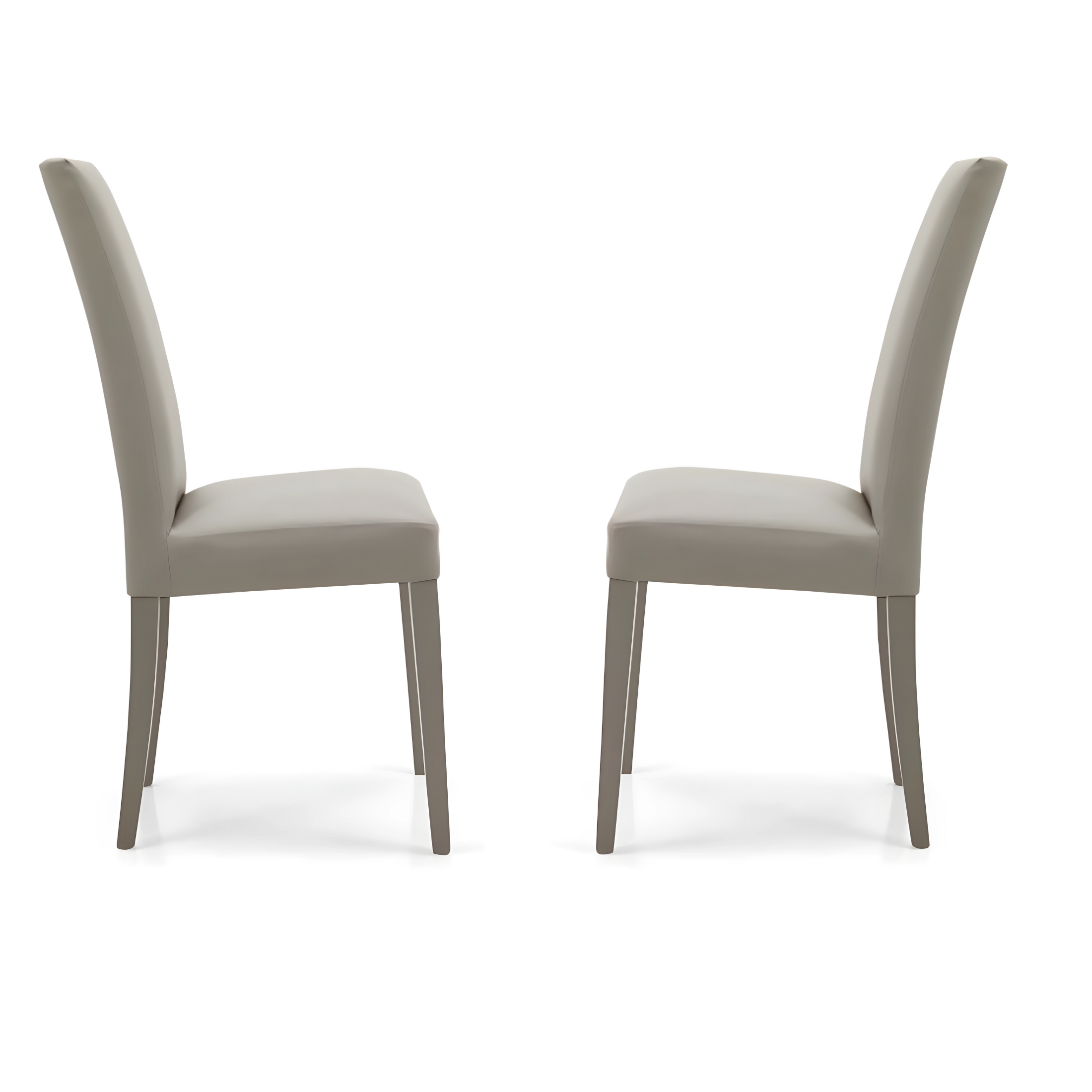Set di sedie imbottite in ecopelle "Edra" elegante con gambe in legno cm 45x56 99h