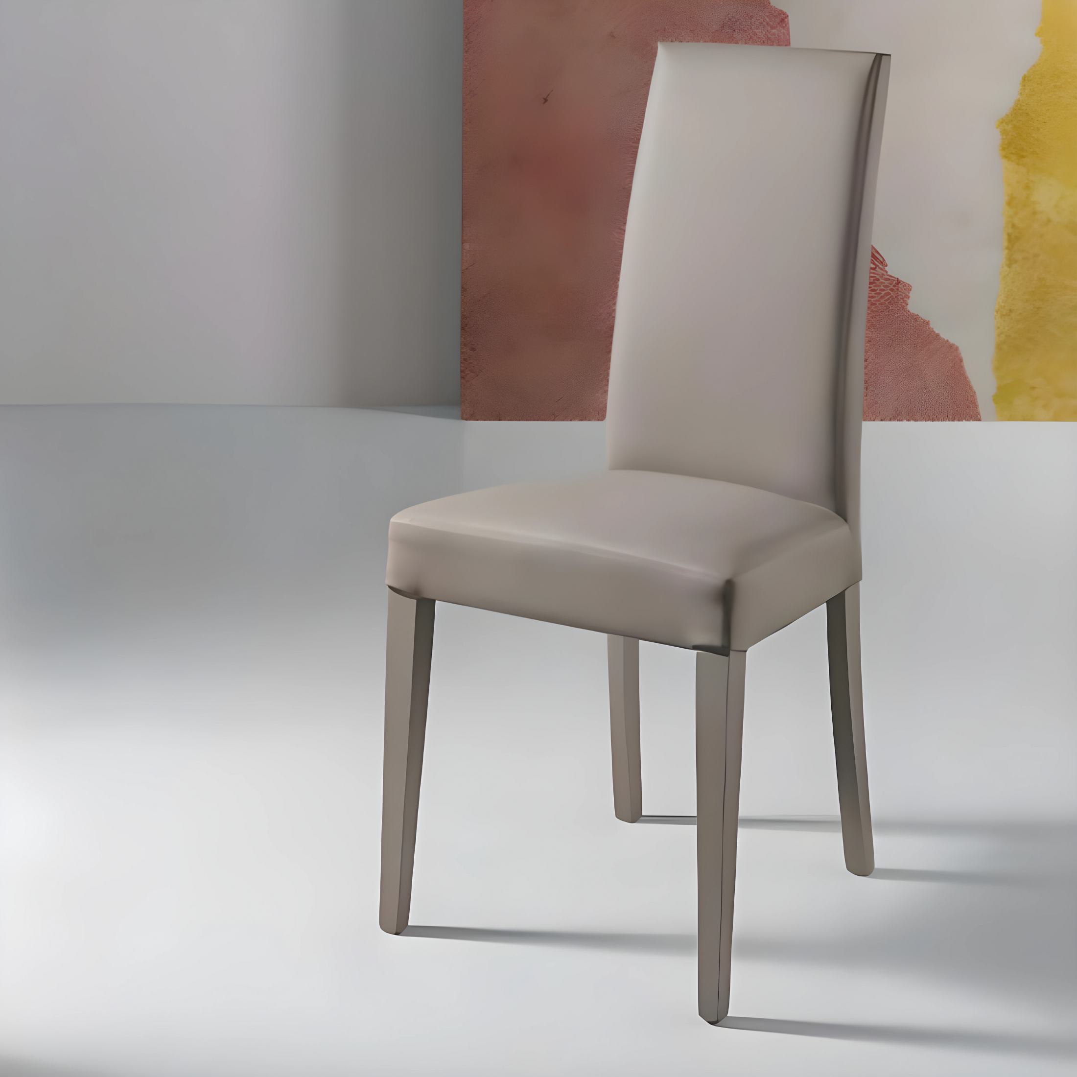 Set di sedie imbottite in ecopelle "Edra" elegante con gambe in legno cm 45x56 99h