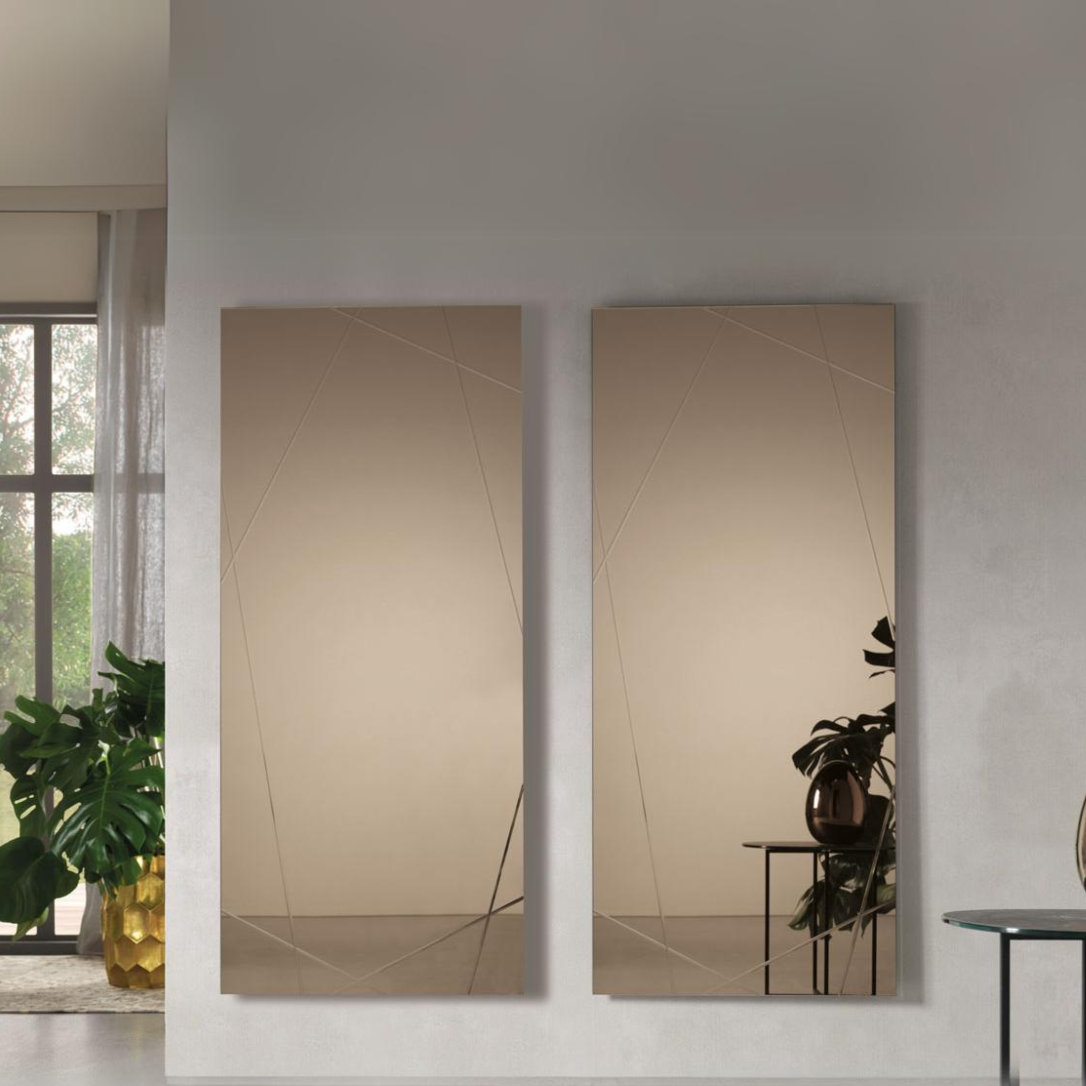 Espejo de pared moderno "Ego" con grabados láser 70x160h cm