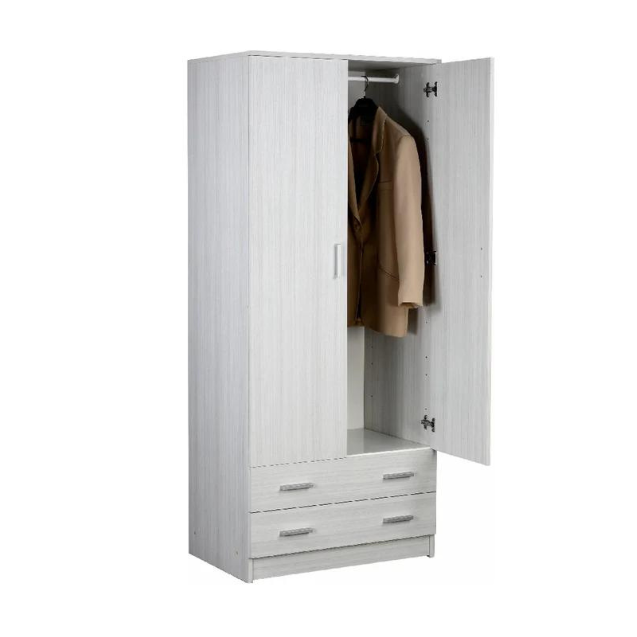 Armoire en bois "Bozza" avec 2 portes et 2 tiroirs 77x52 cm 182h